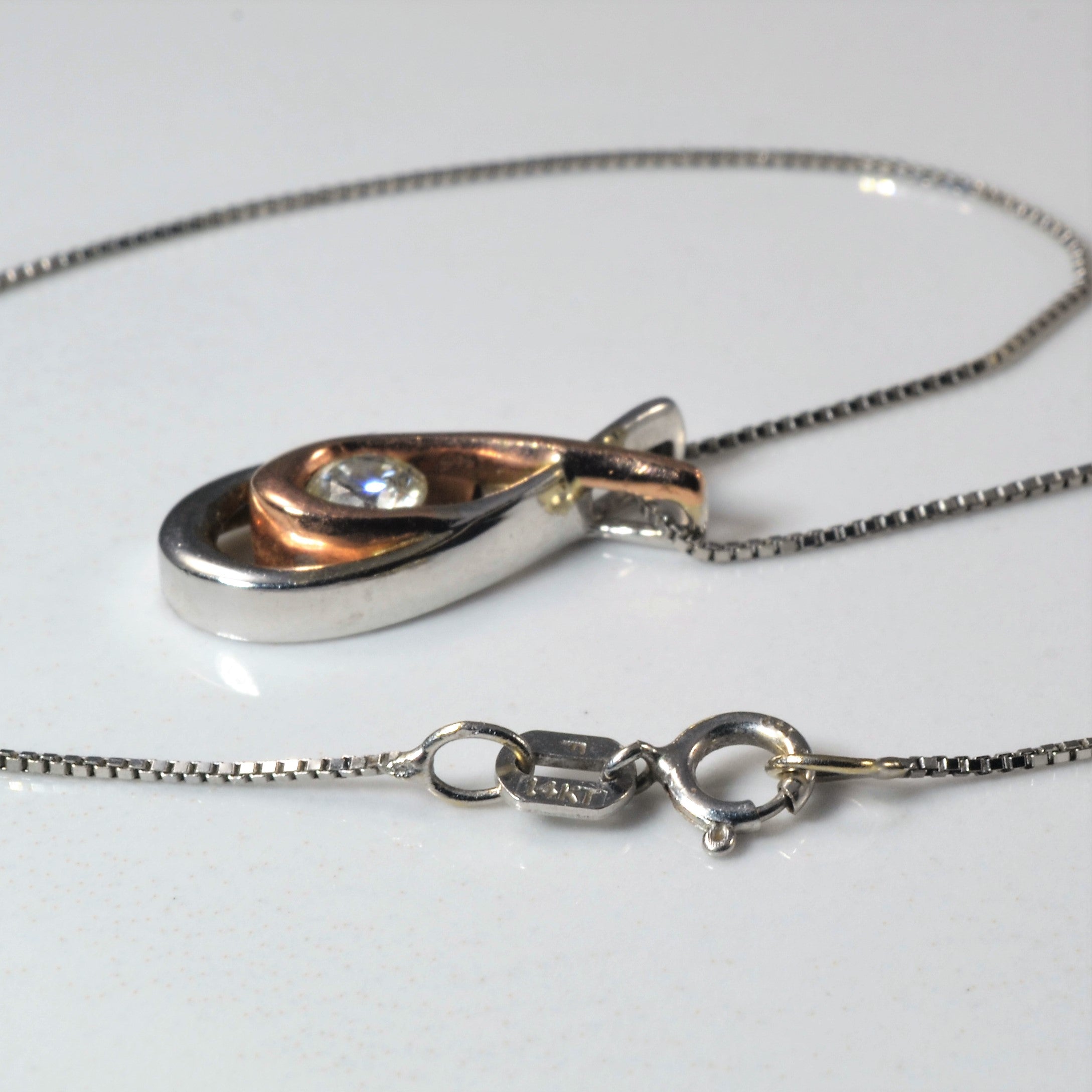 Tear Drop Diamond Necklace | 0.26ct | 18" |
