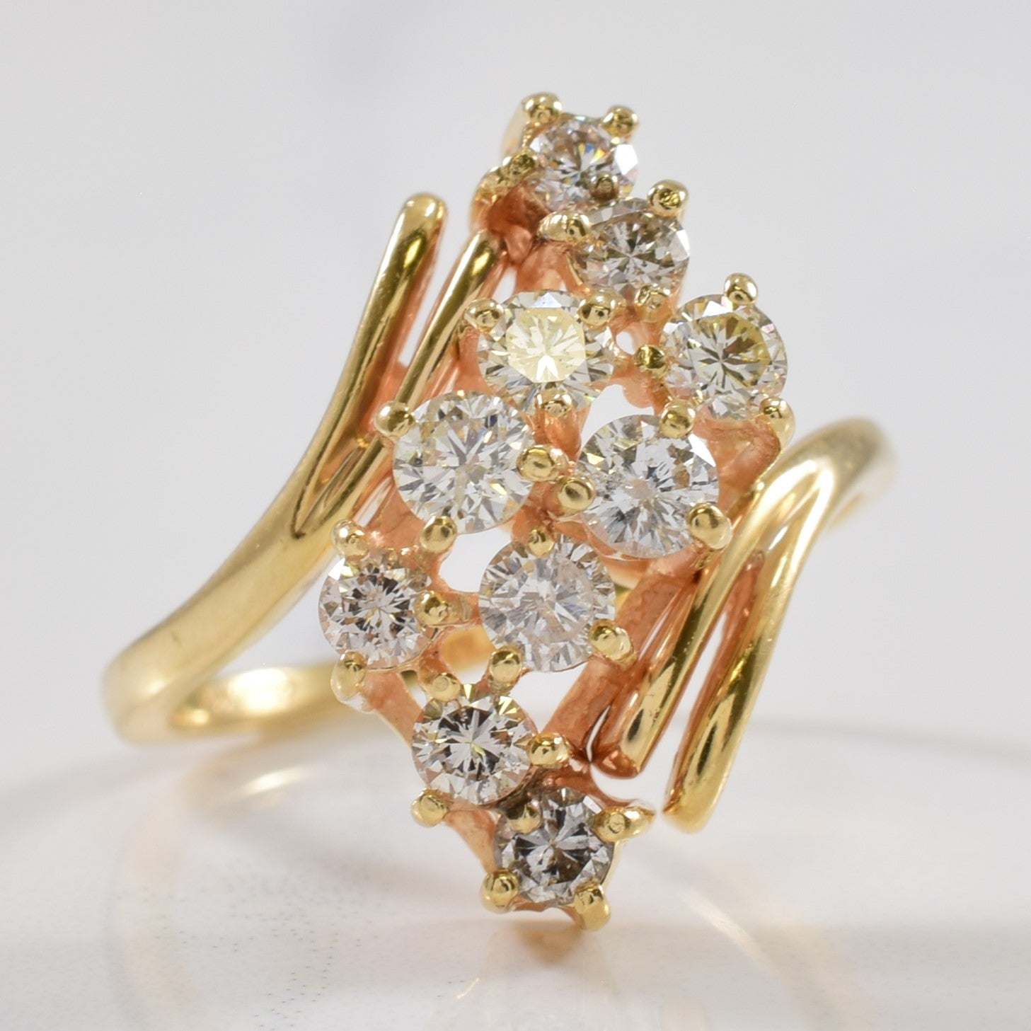 Cluster Set Diamond Bypass Ring | 0.80ctw | SZ 7.75 |