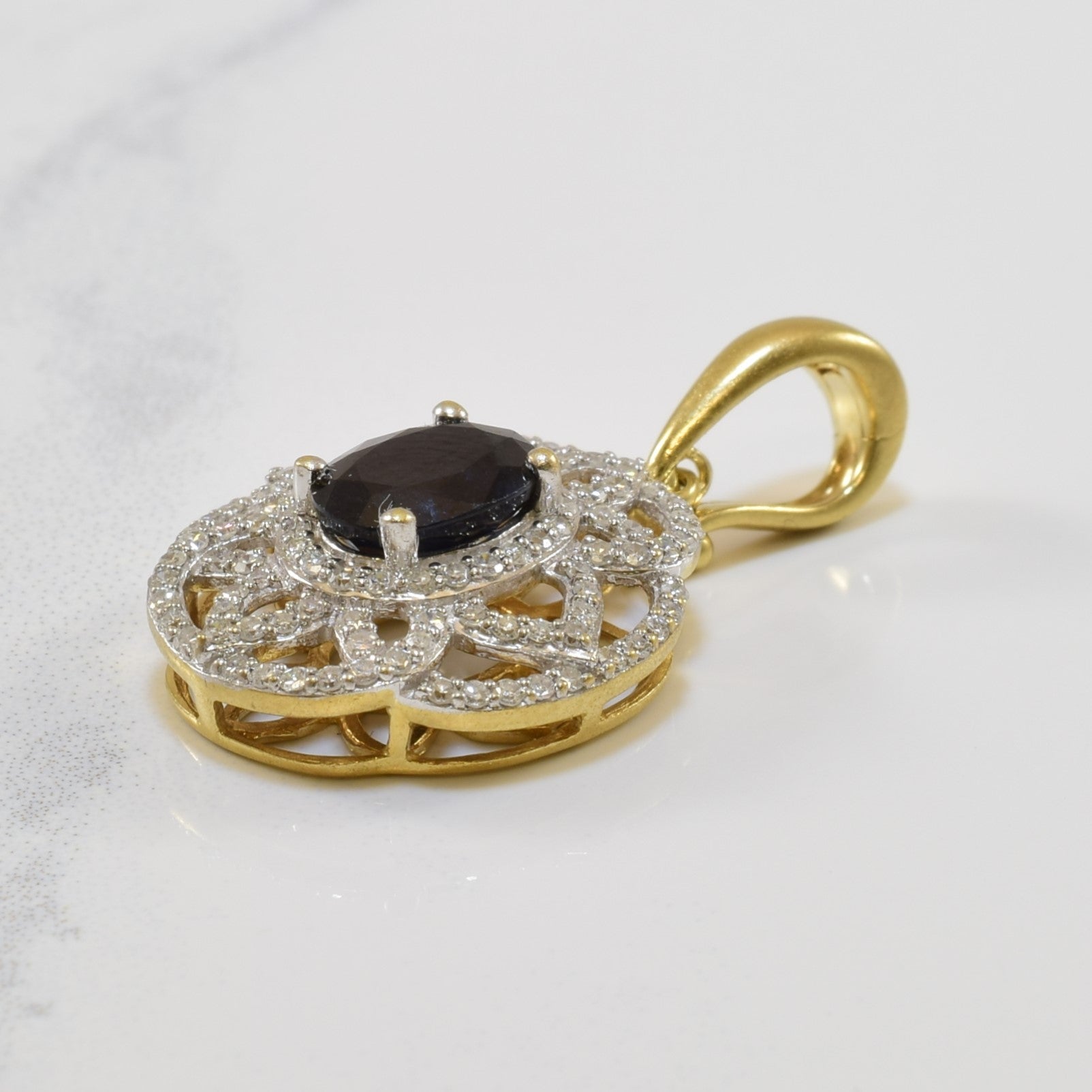 Blue Sapphire & Diamond Pendant | 1.50ct, 0.50ctw |