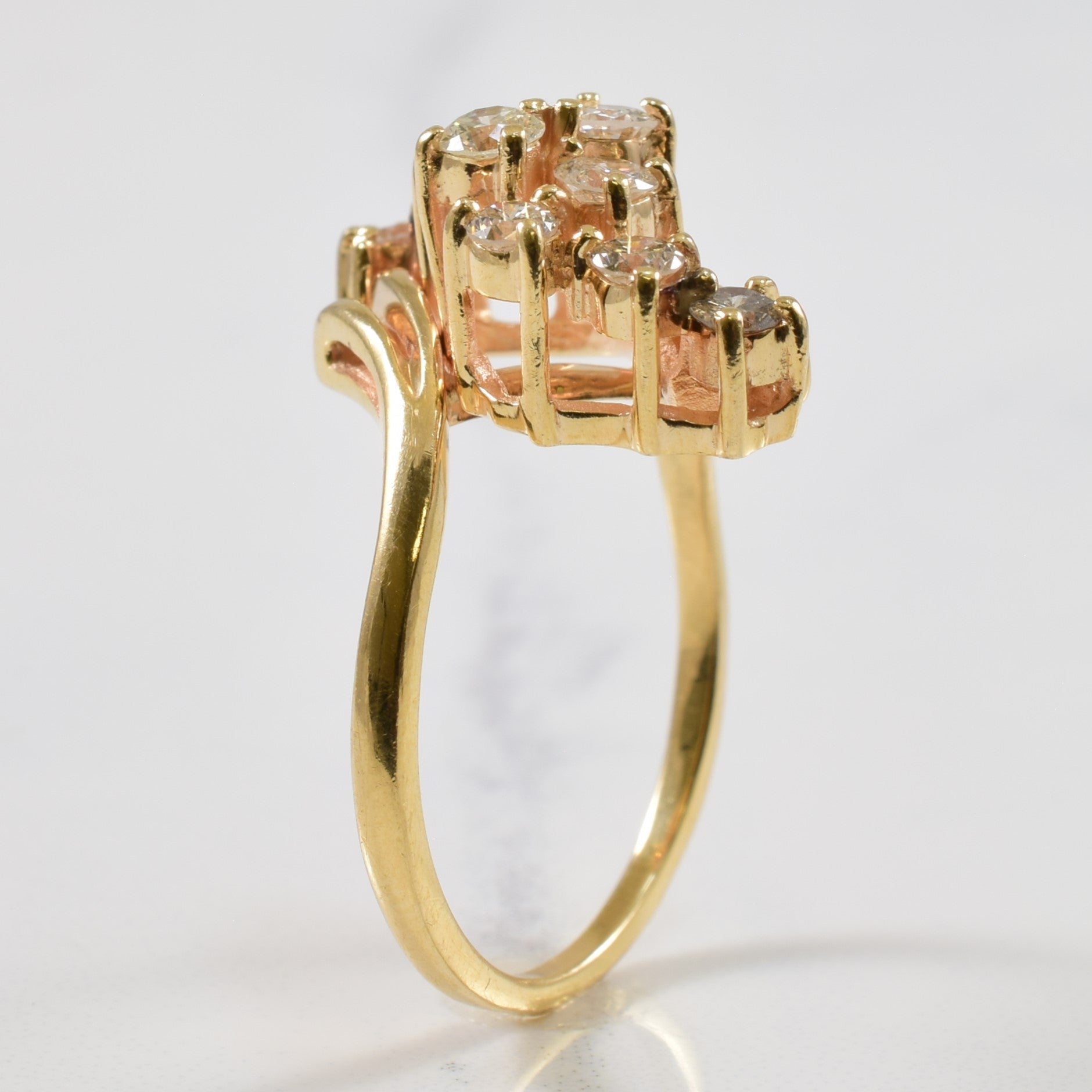 Cluster Set Diamond Bypass Ring | 0.80ctw | SZ 7.75 |