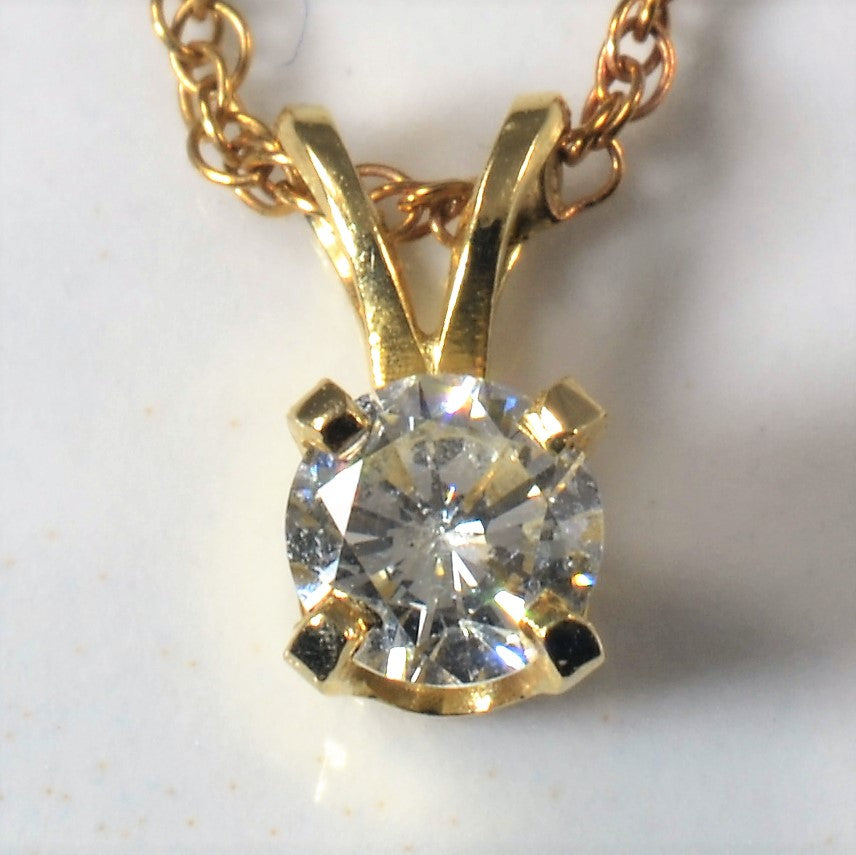 Solitaire Diamond Necklace | 0.28ct | 14" |