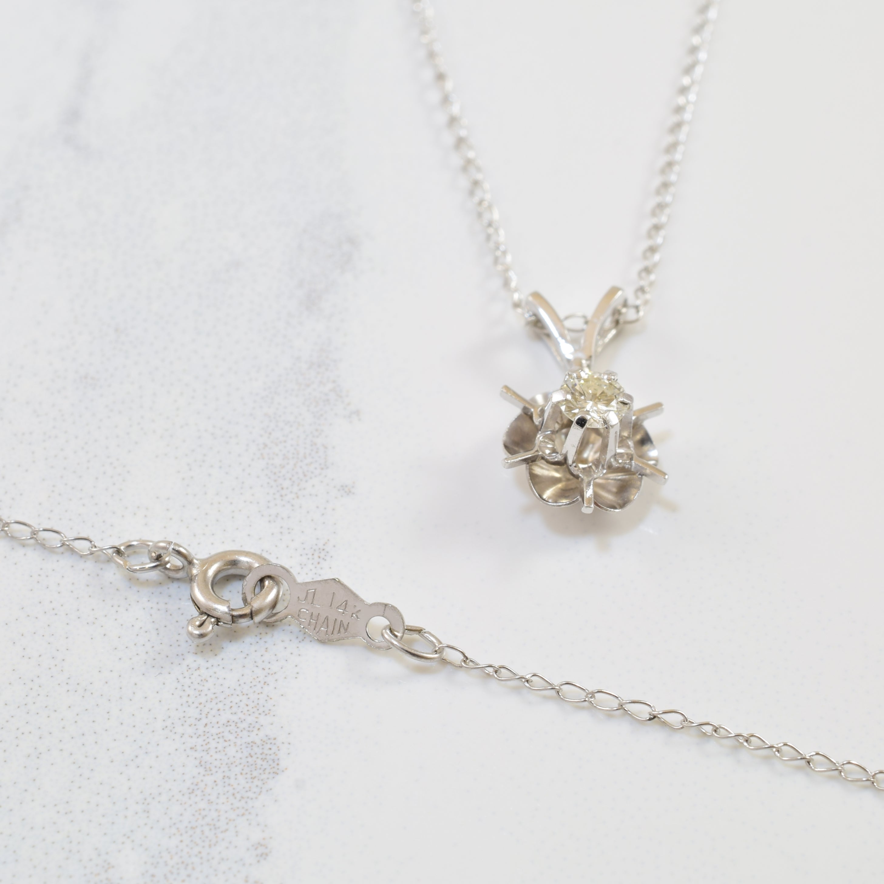 Solitaire Diamond Necklace | 0.12ct | 16" |