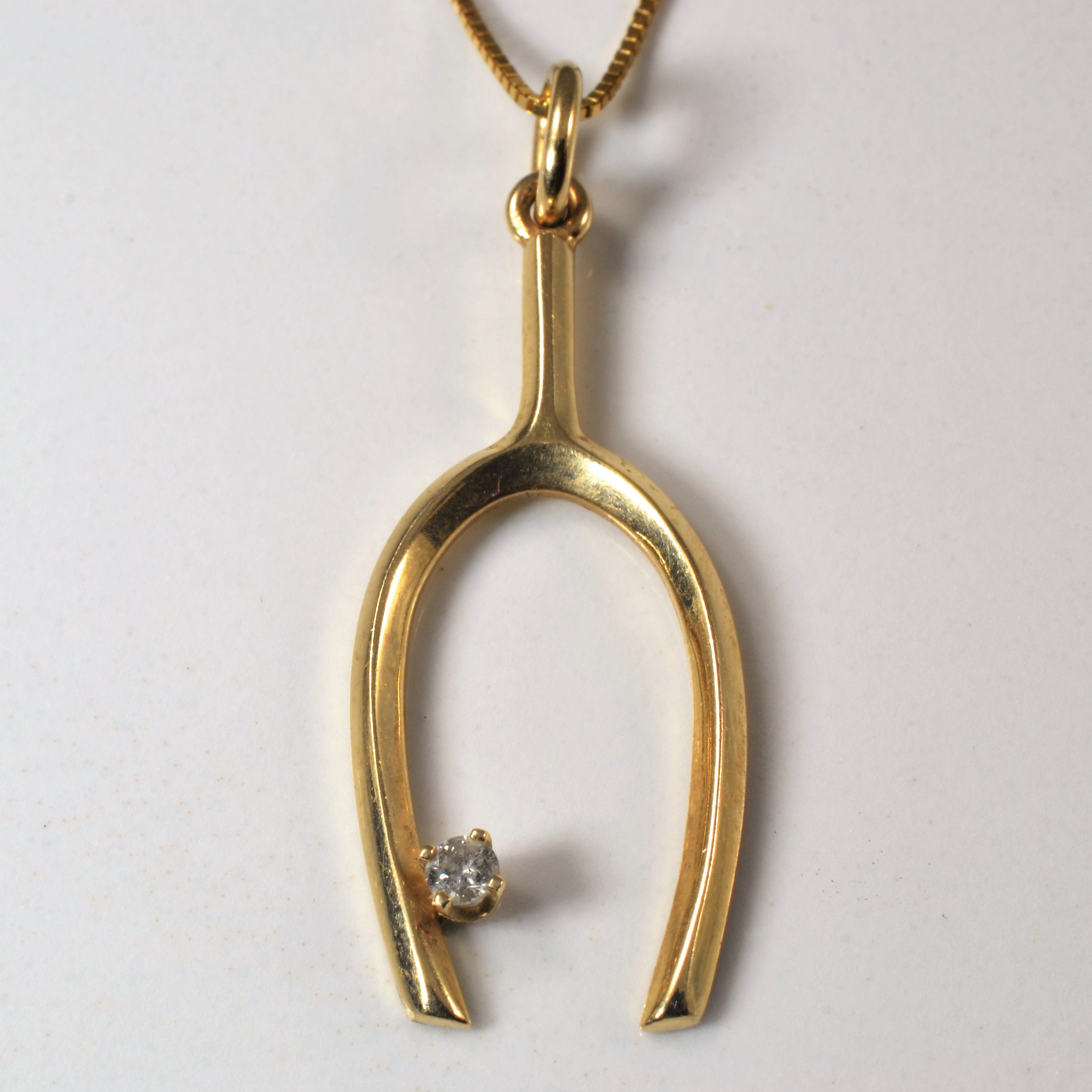 Diamond Wishbone Necklace | 0.05ct | 24" |