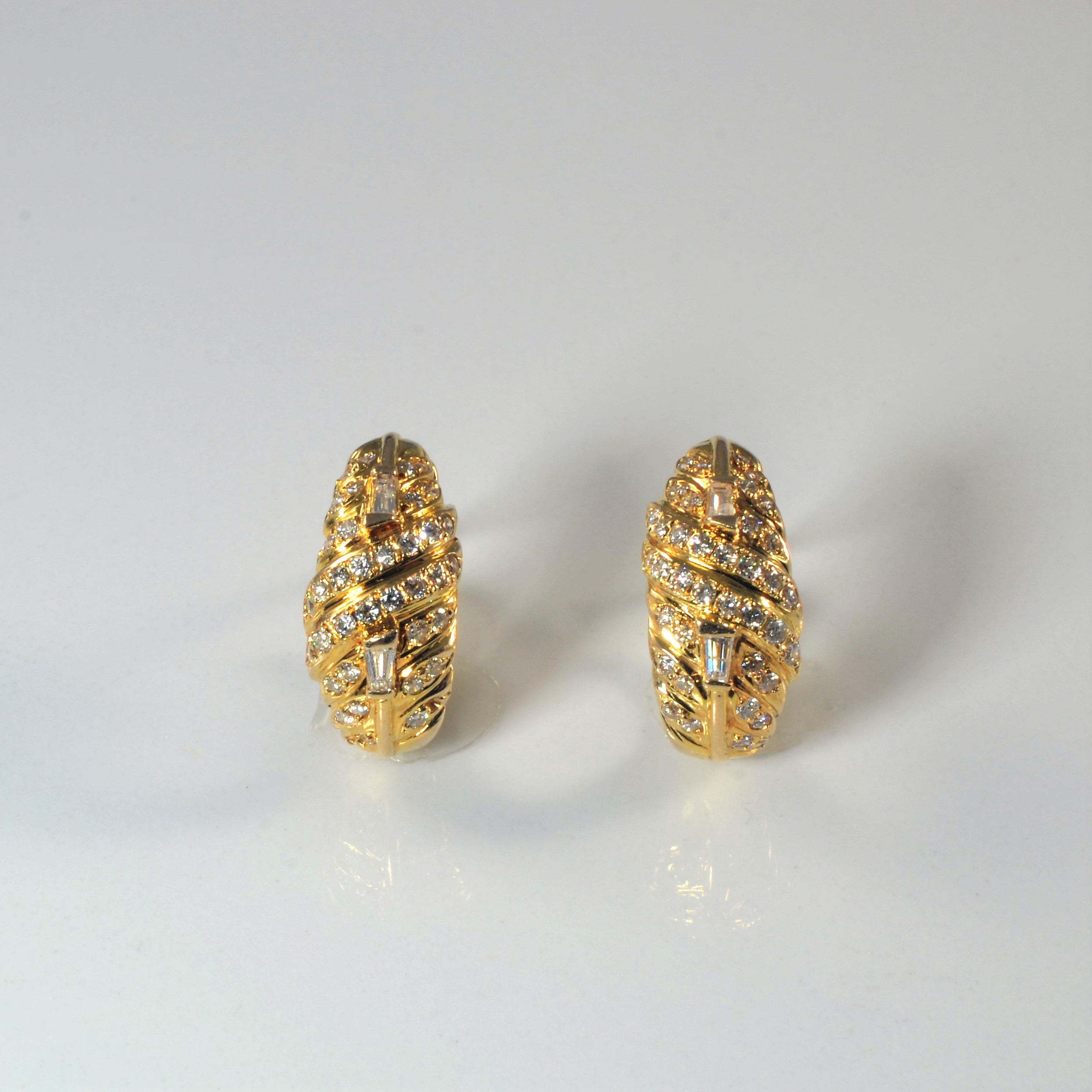 Diamond Hoop Stud Earrings | 0.50ctw |