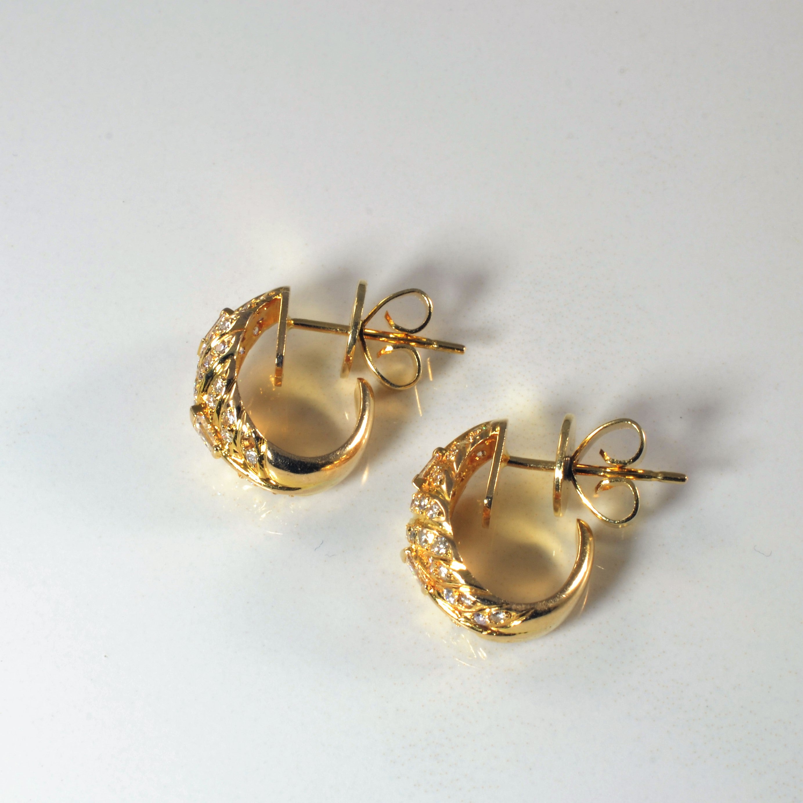 Diamond Hoop Stud Earrings | 0.50ctw |