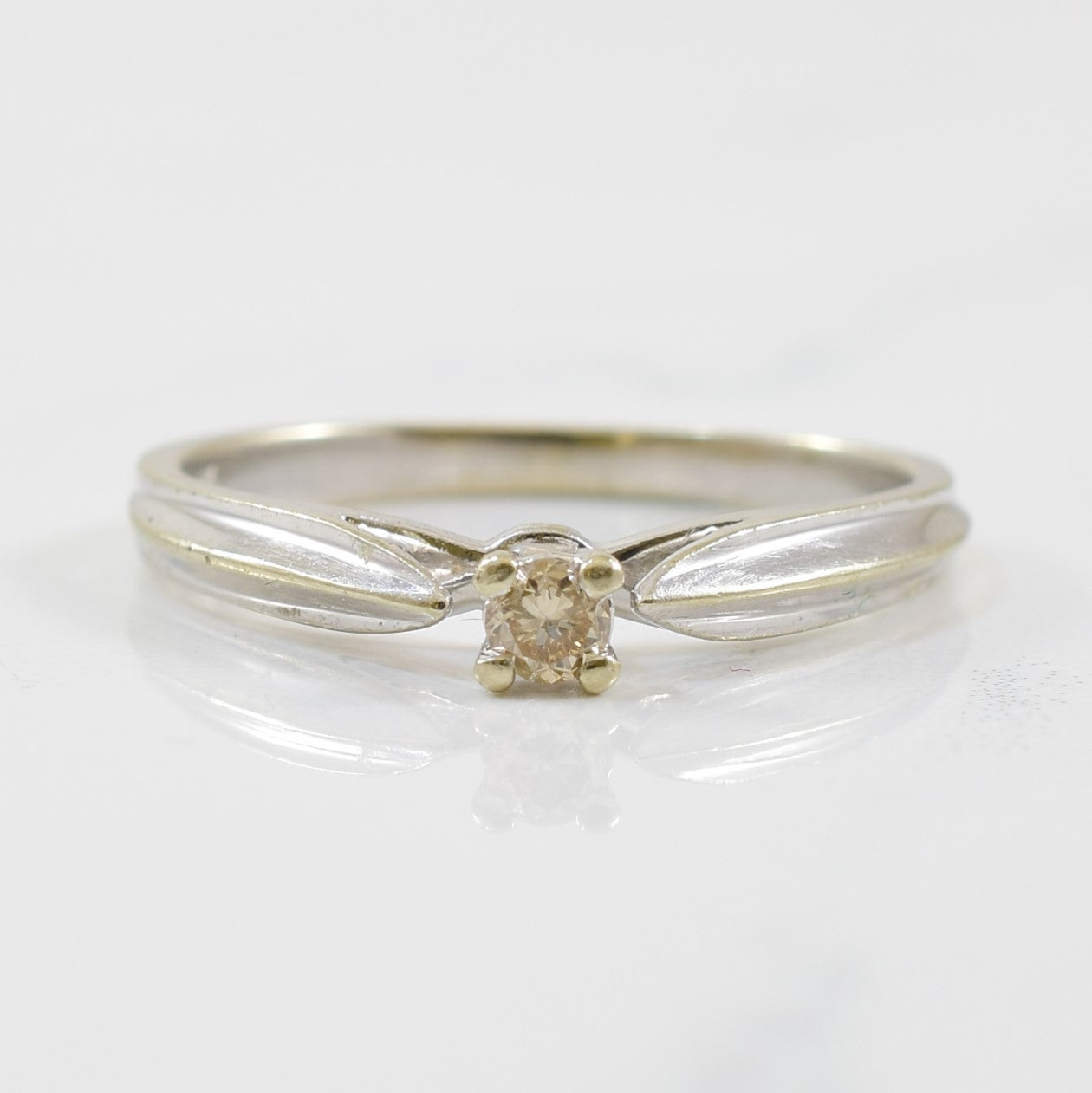 Petite Champagne Diamond Promise Ring SZ