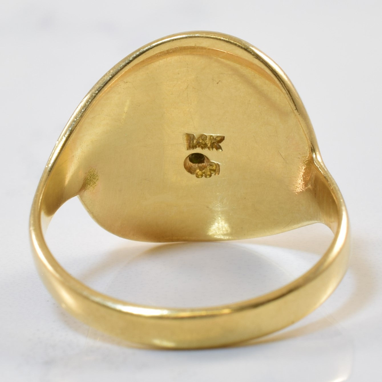 Solitaire Emerald Signet Ring | 0.03ct | SZ 6.5 |
