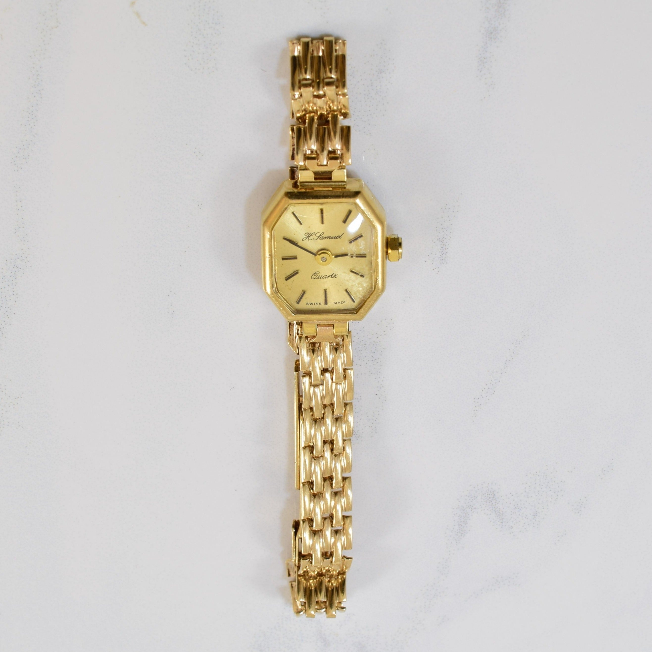 H Samuel' 1980s Gold Watch | 7.5" |