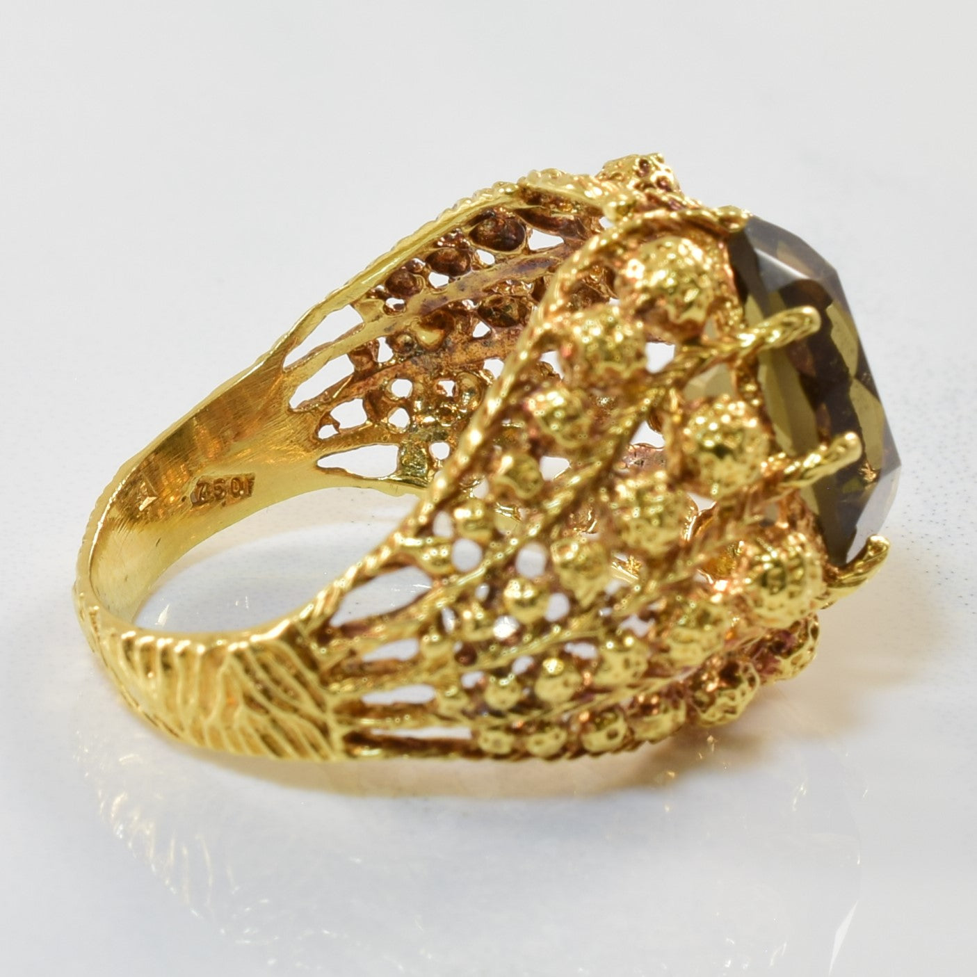 Textured Smoky Quartz Ring | 4.26ct | SZ 6.5 |