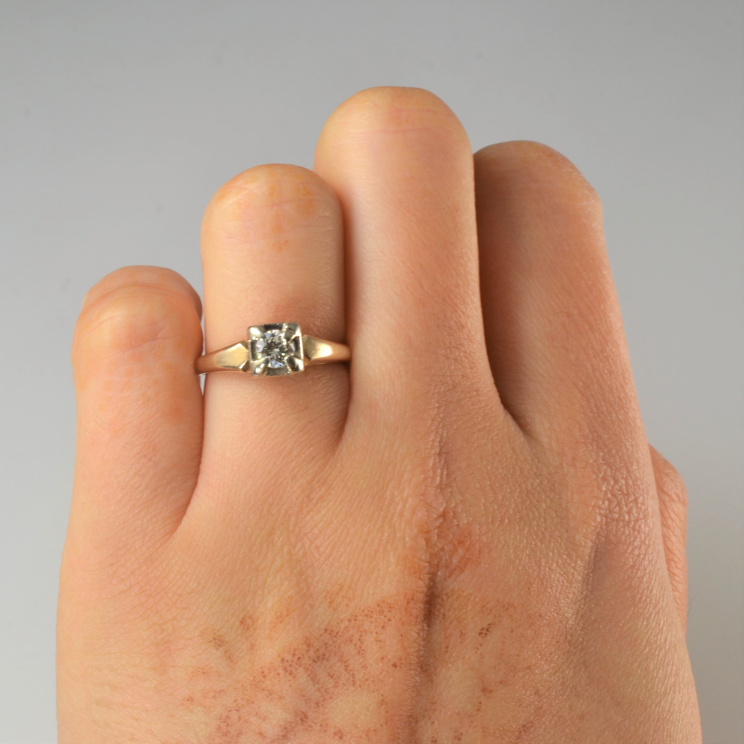 High Set Solitaire Diamond Ring | 0.26ct | SZ 4.75 |