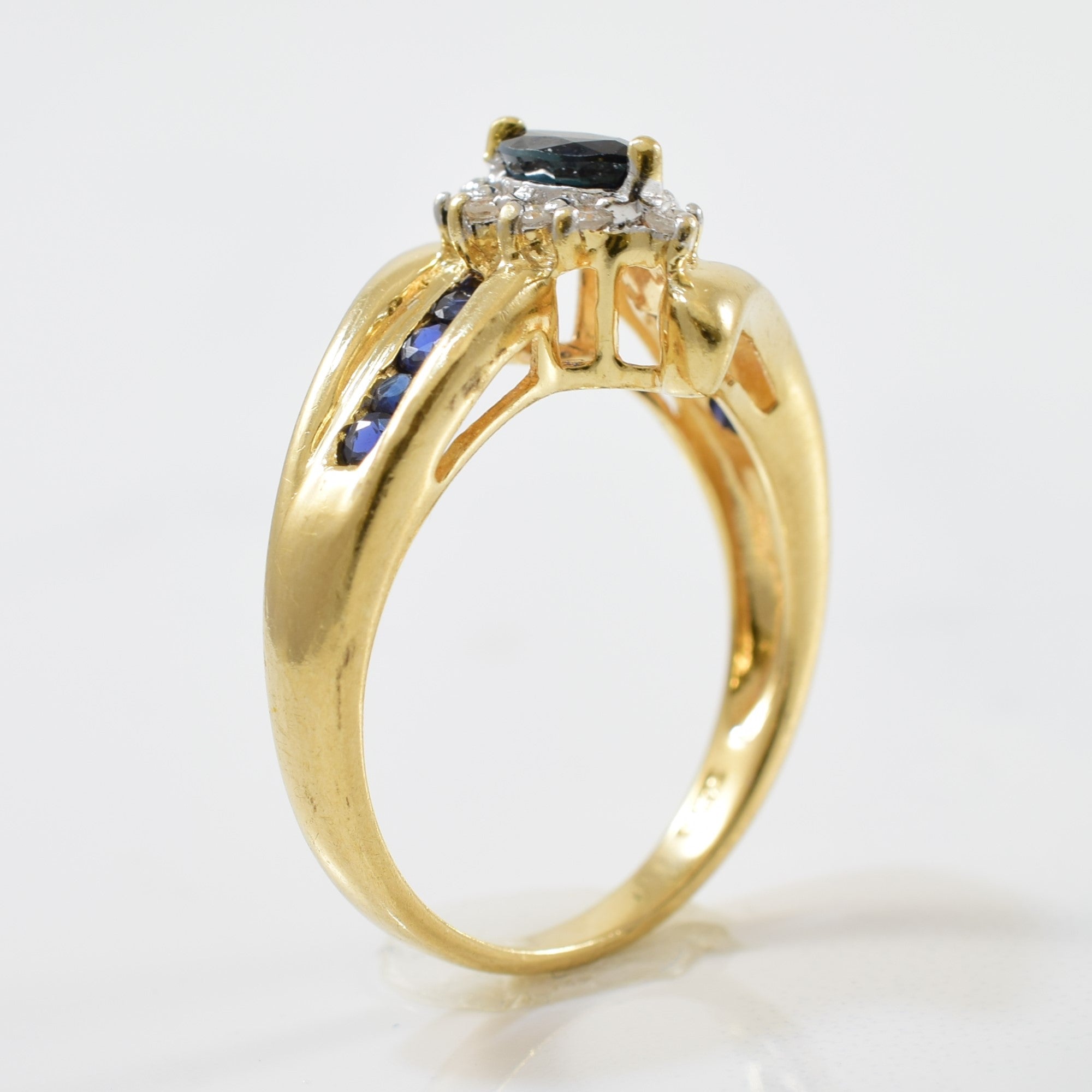 Marquise Sapphire Bypass Ring | 0.08ctw, 0.53ctw | SZ 6 |