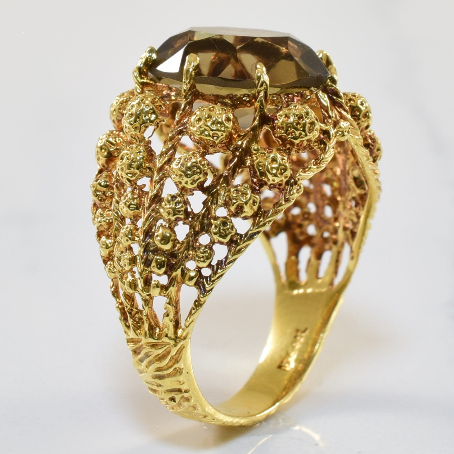 Textured Smoky Quartz Ring | 4.26ct | SZ 6.5 |