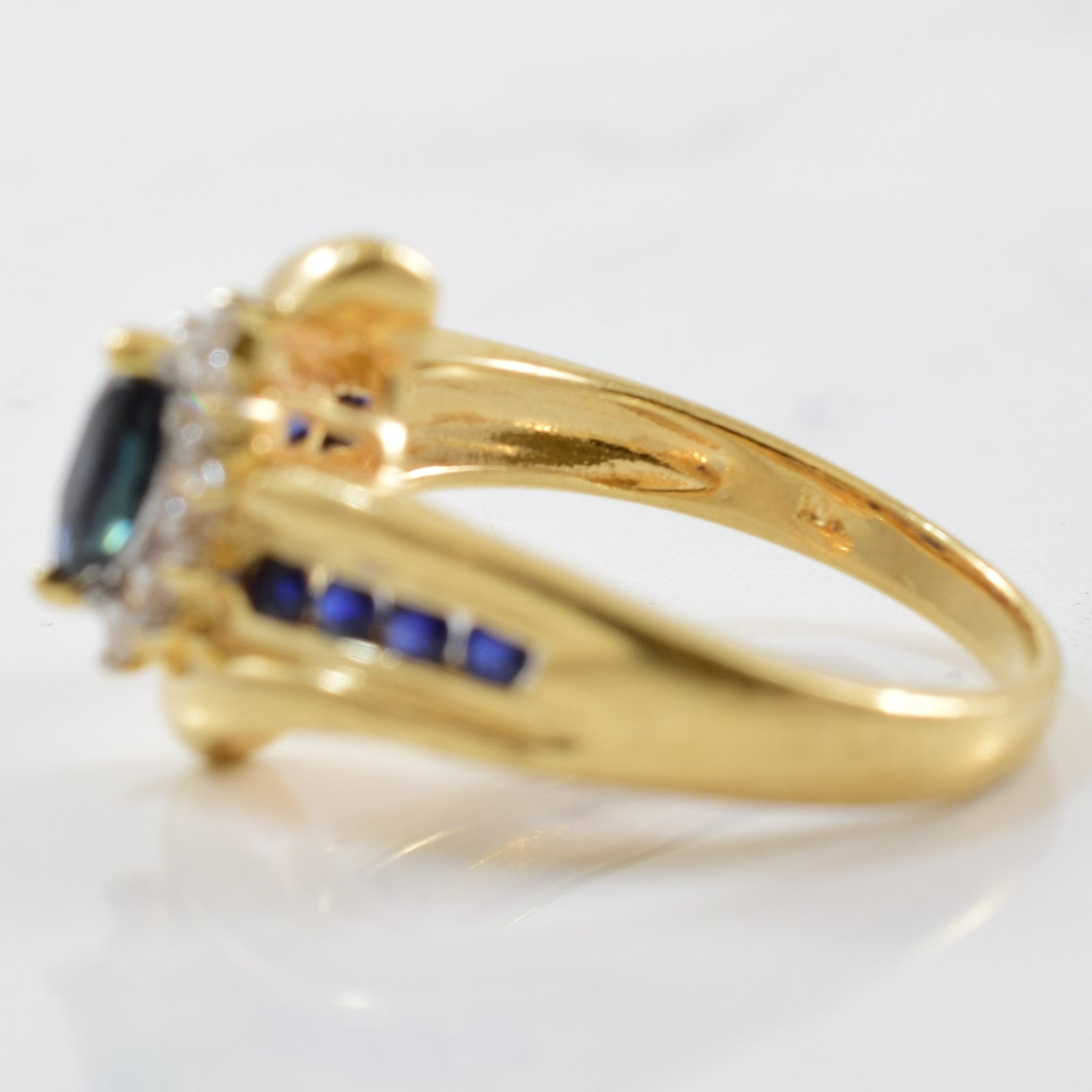 Marquise Sapphire Bypass Ring | 0.08ctw, 0.53ctw | SZ 6 |