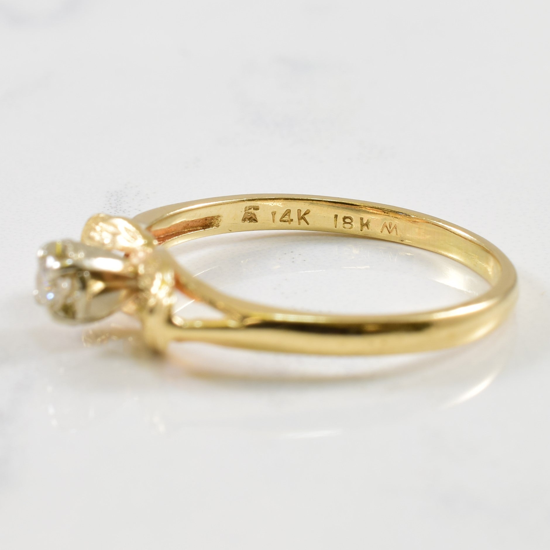 Bague solitaire diamant ajouré | 0,06 ct | Taille 7 |