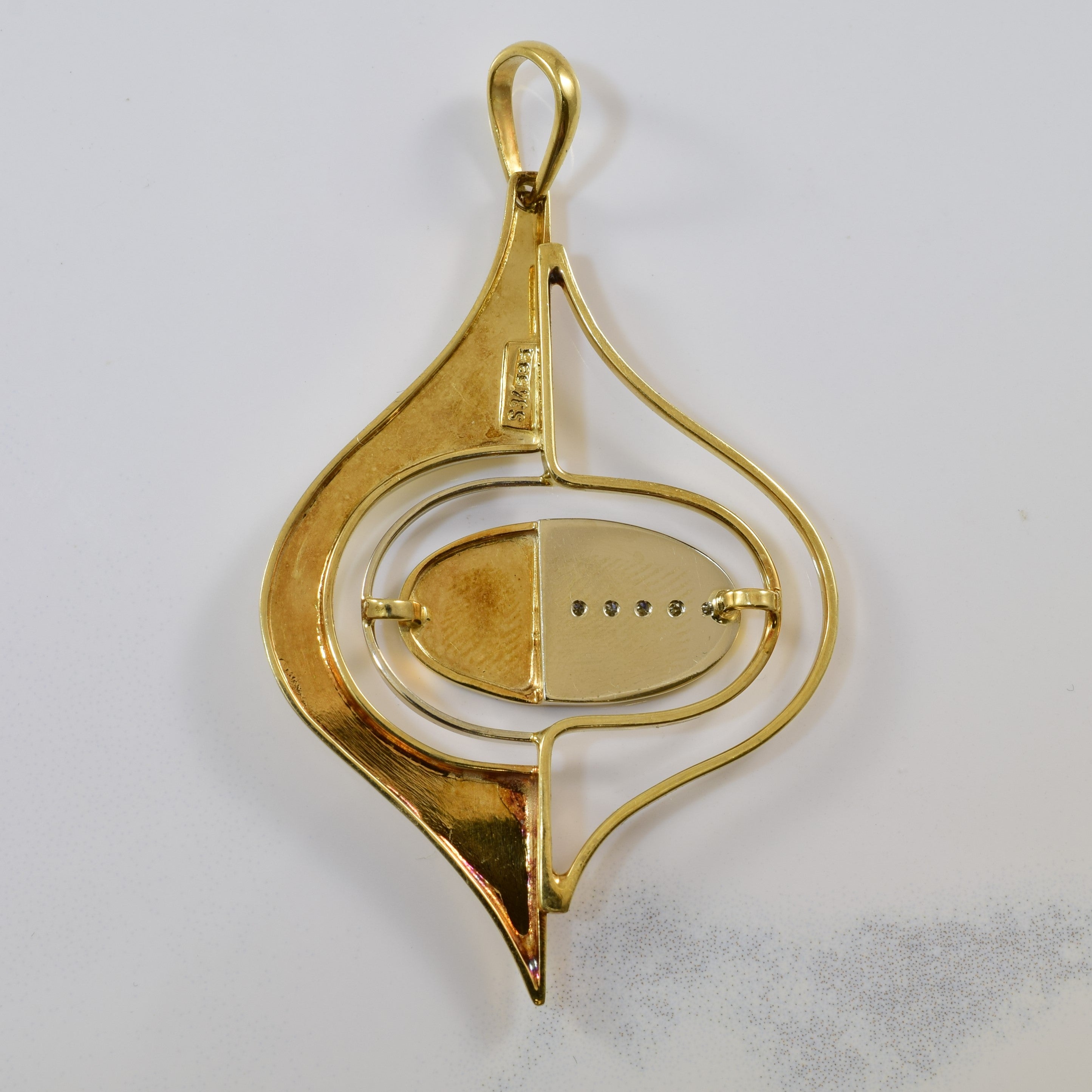 Diamond Bar Two Tone Pendant | 0.10ctw |