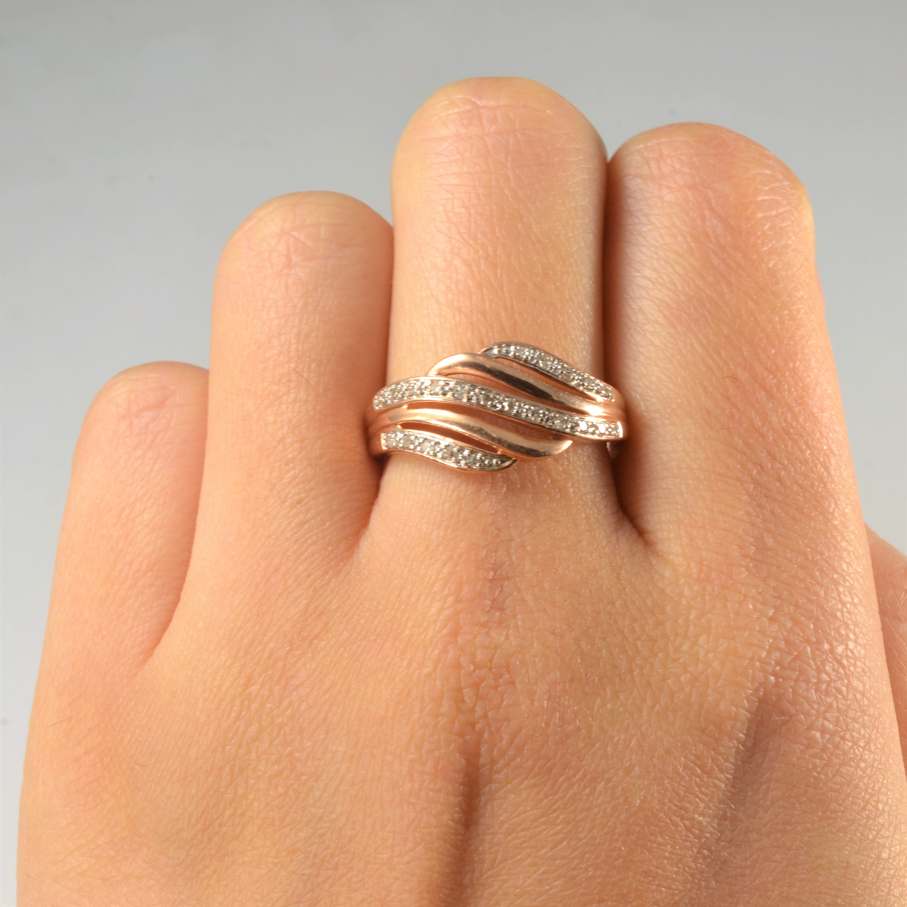 Pave Diamond Wave Ring | 0.12ctw | SZ 7.25 |