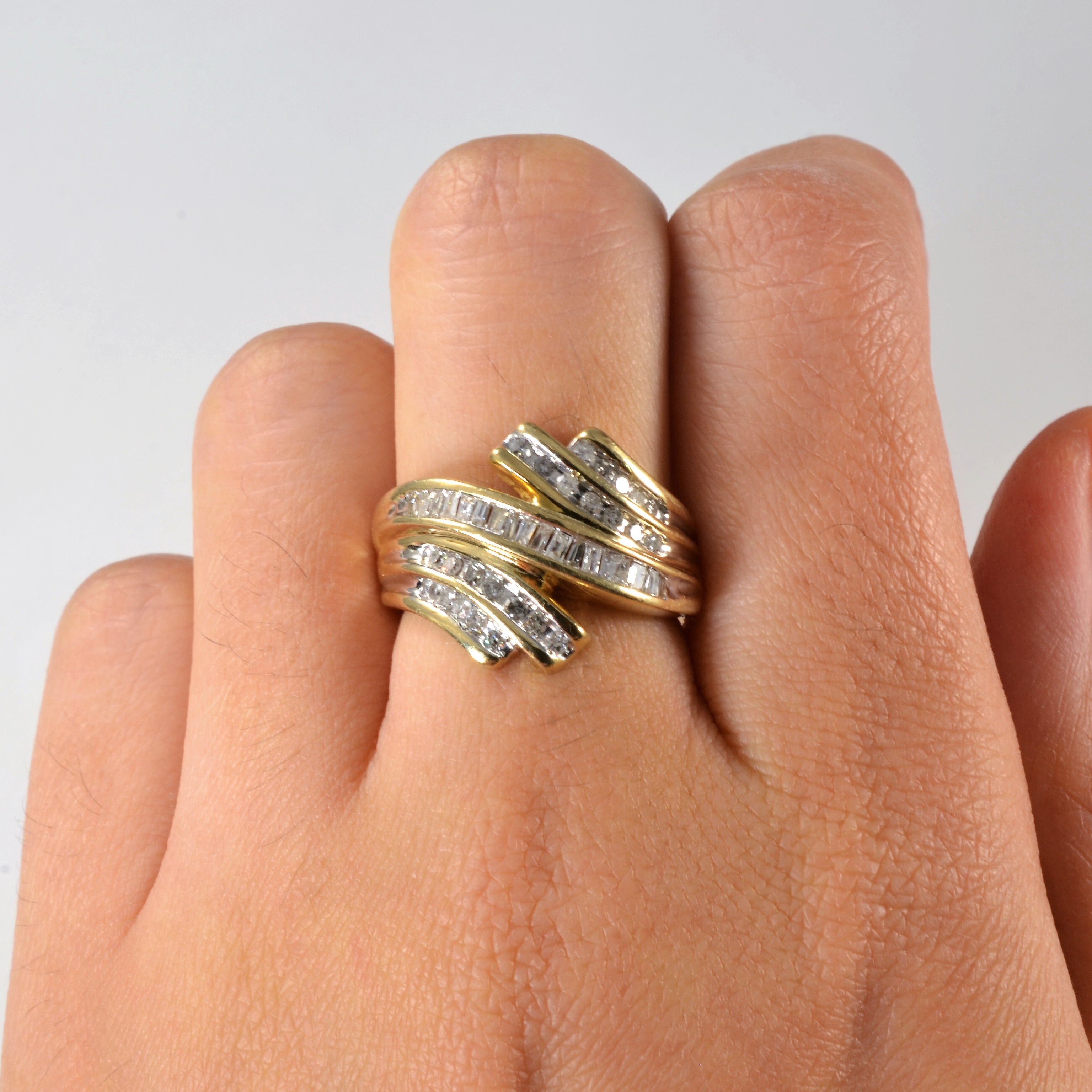 Bypass Channel Diamond Wide Ring | 0.54ctw | SZ 6 |