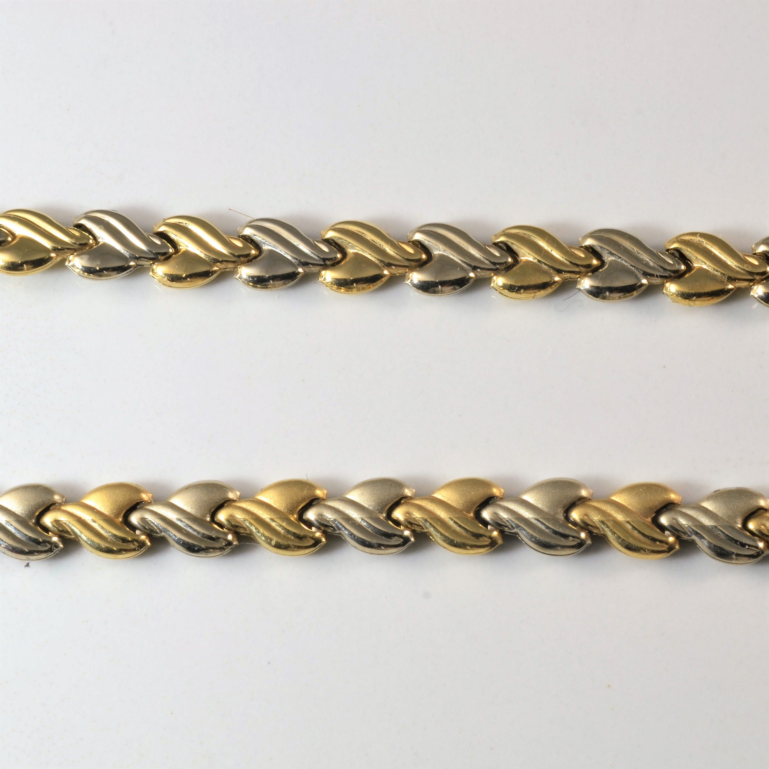 Textured Two Tone Gold Necklace | 17" |