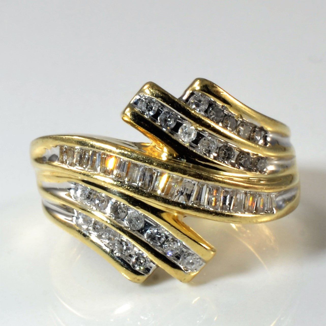 Bypass Channel Diamond Wide Ring | 0.54ctw | SZ 6 |