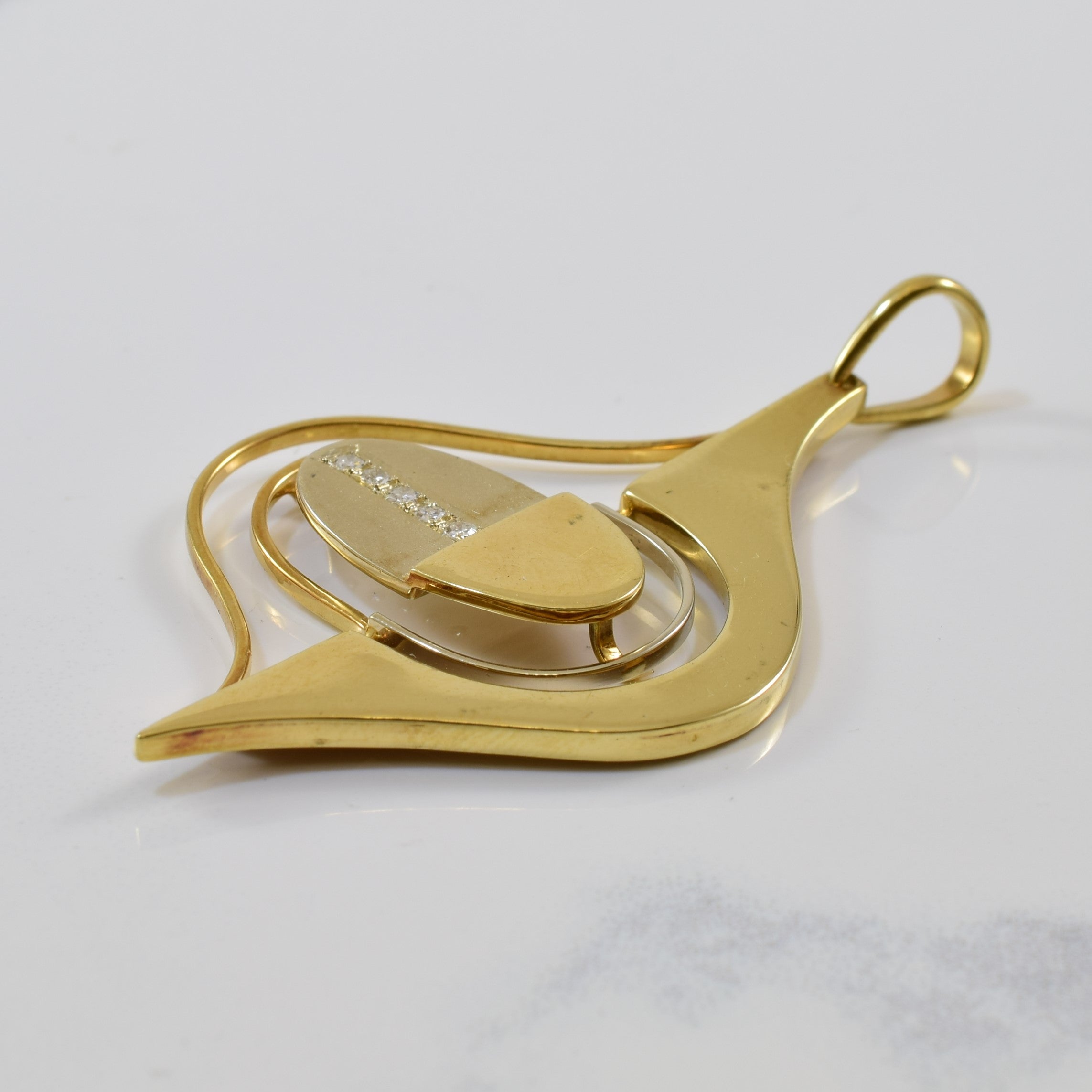Diamond Bar Two Tone Pendant | 0.10ctw |