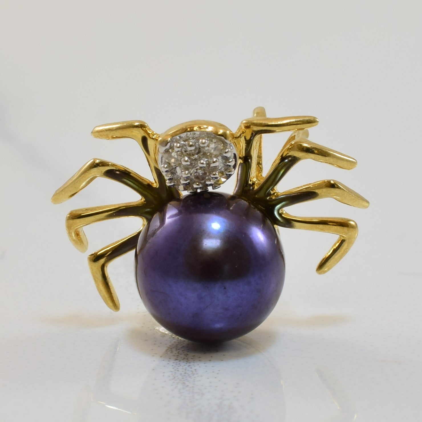 Black Pearl Spider Pendant | 3.50ct, 0.02ctw |