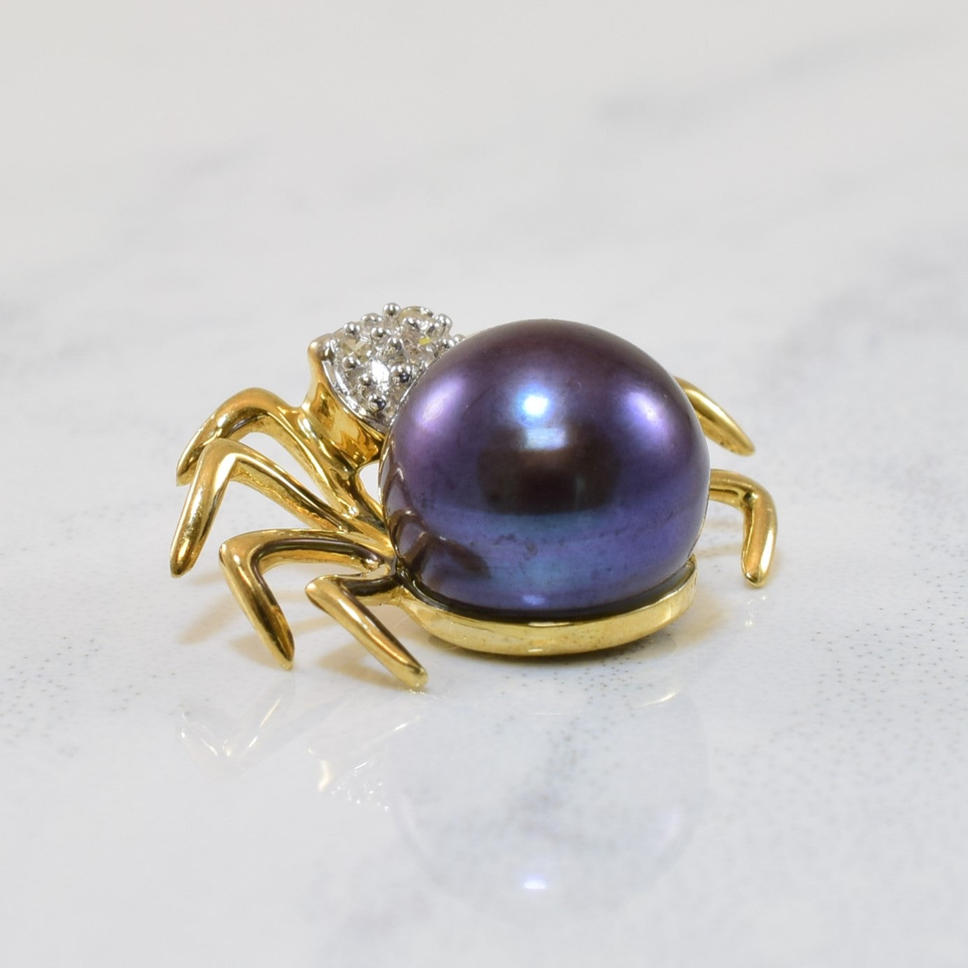 Black Pearl Spider Pendant | 3.50ct, 0.02ctw |