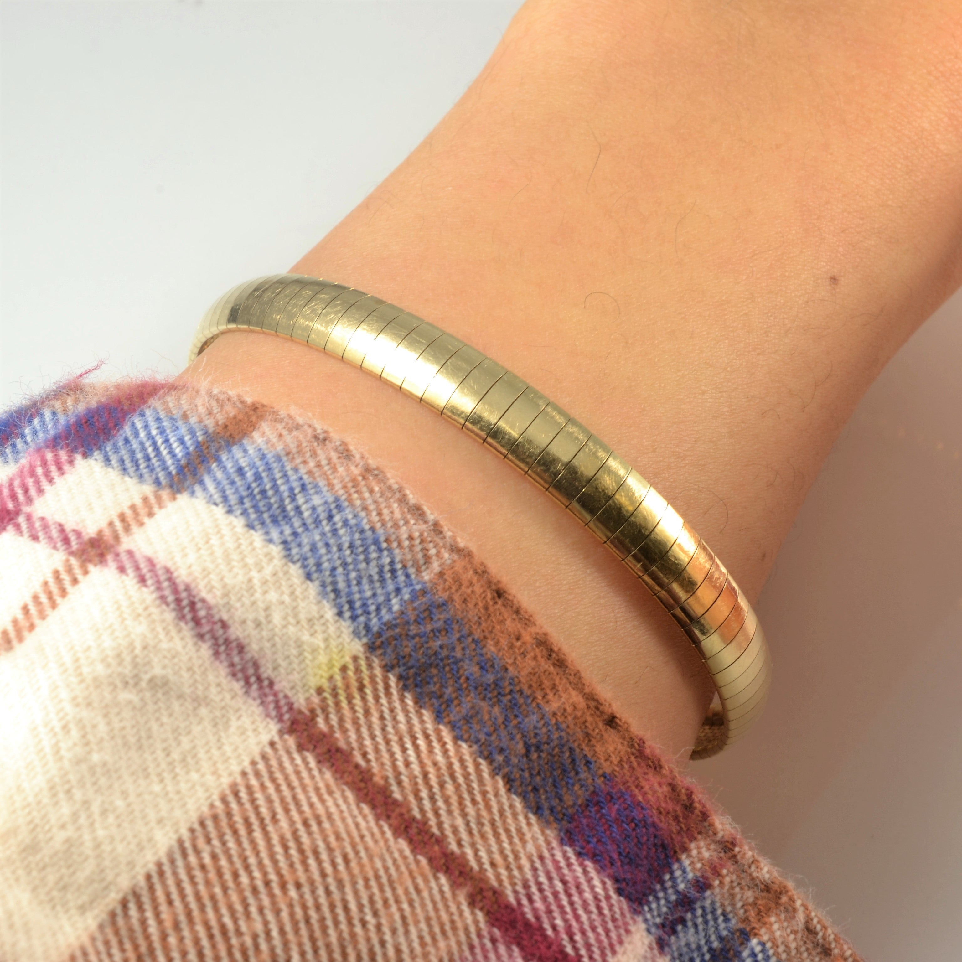 Italian Gold Flat Wire Flex Bracelet | 7" |