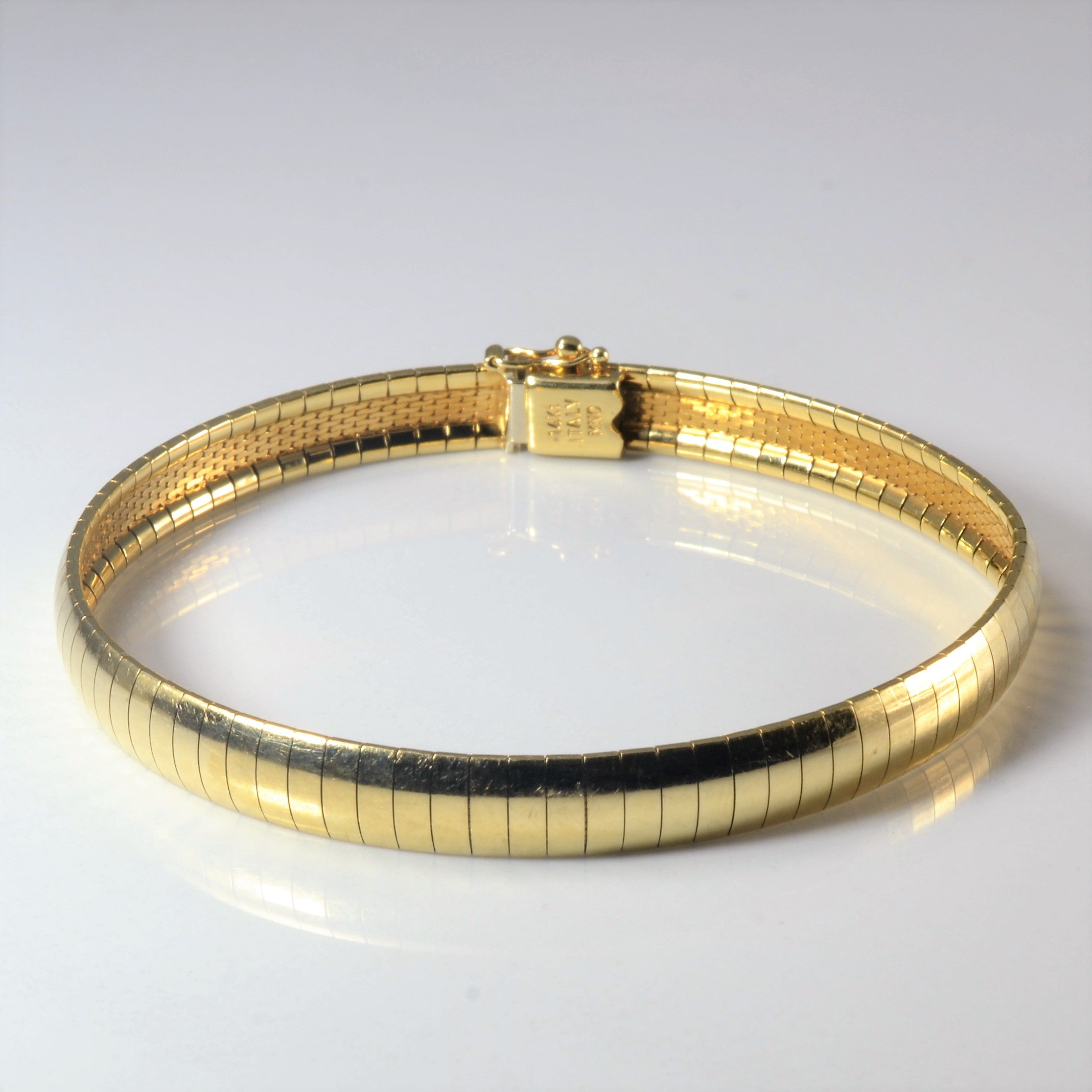 Bracelet souple en fil plat doré italien | 7" |