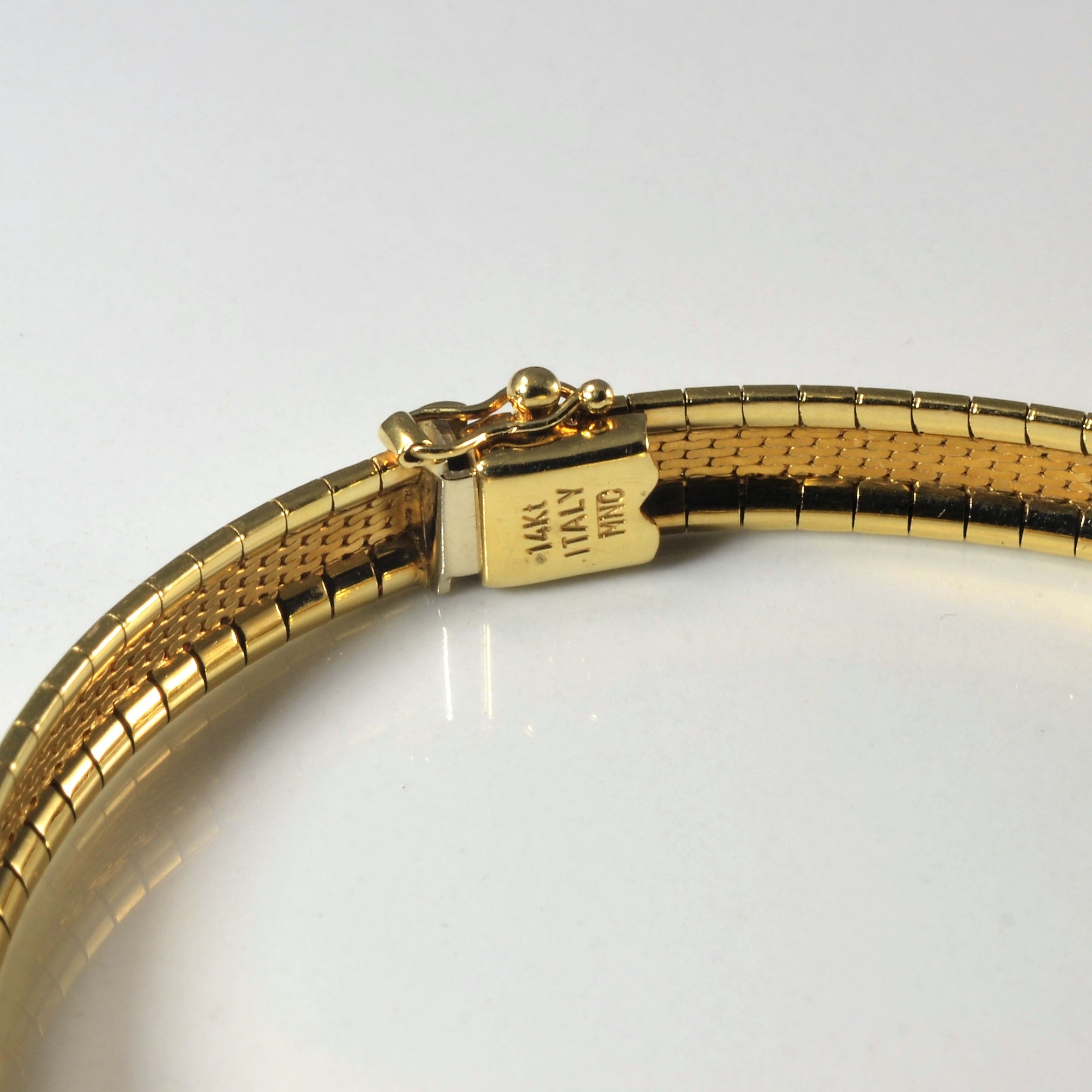 Bracelet souple en fil plat doré italien | 7" |
