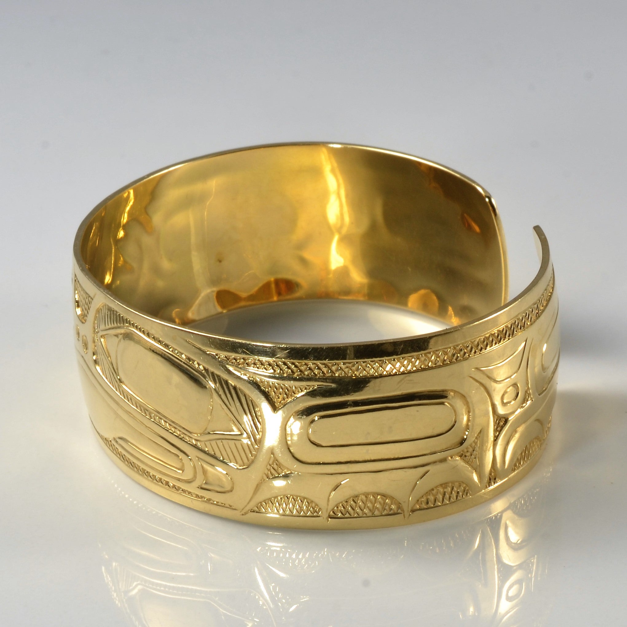 Yellow Gold Indigenous Frog Cuff |