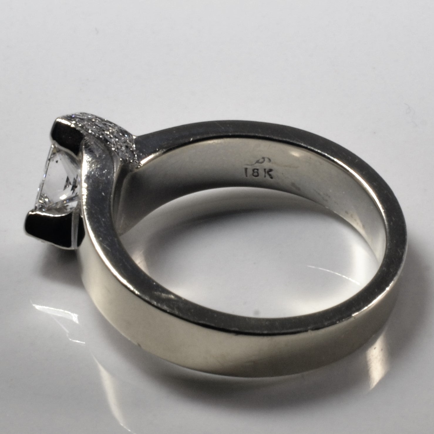 Bypass Offset Princess Canadian Diamond Engagement Ring | 0.67ctw | SZ 6.25 |