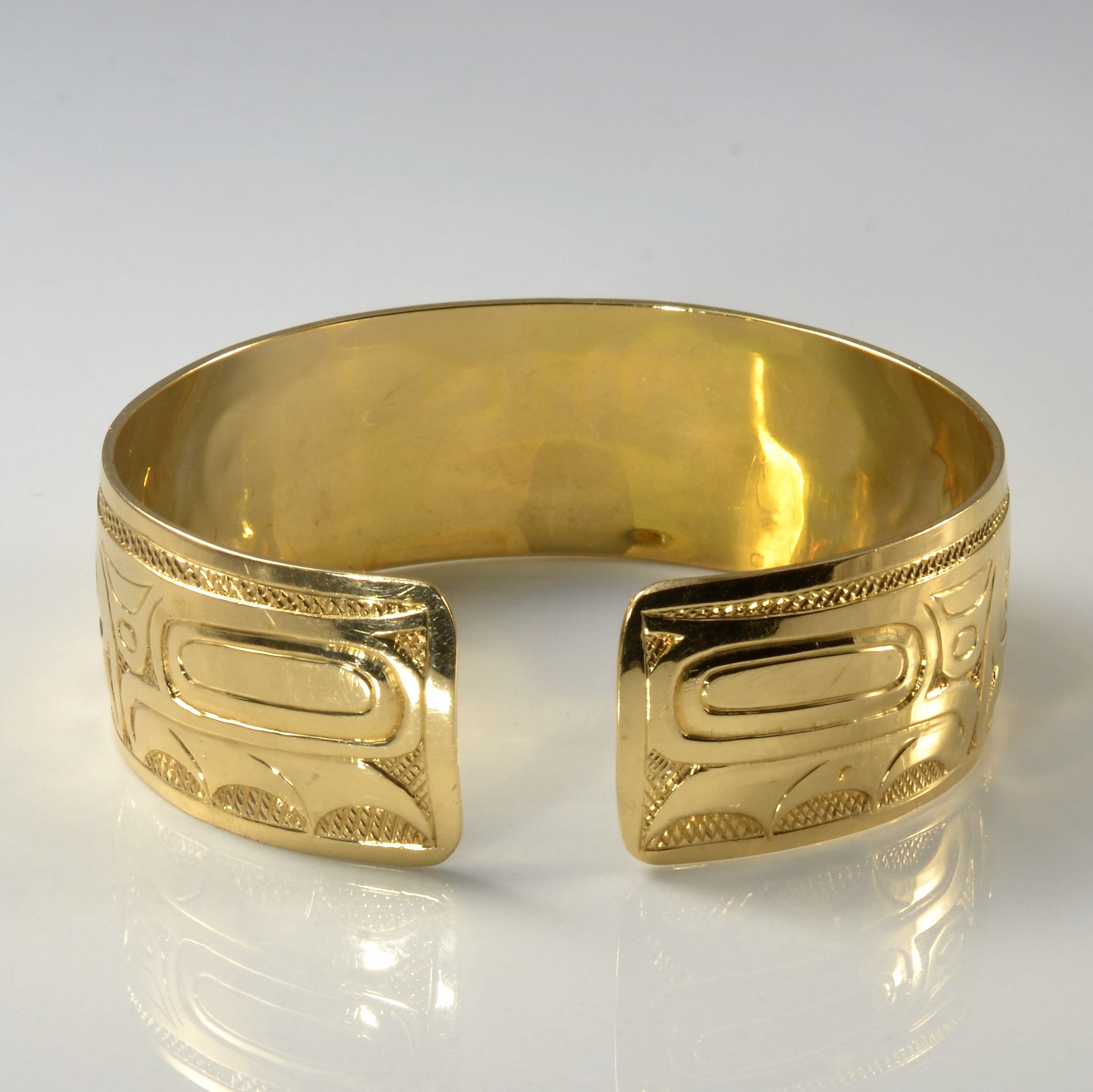 Yellow Gold Indigenous Frog Cuff |