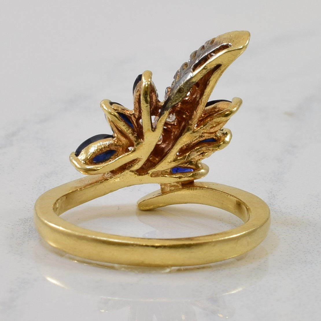 Sapphire & Diamond Cocktail Ring | 0.45ctw, 0.12ctw | SZ 5.5 |