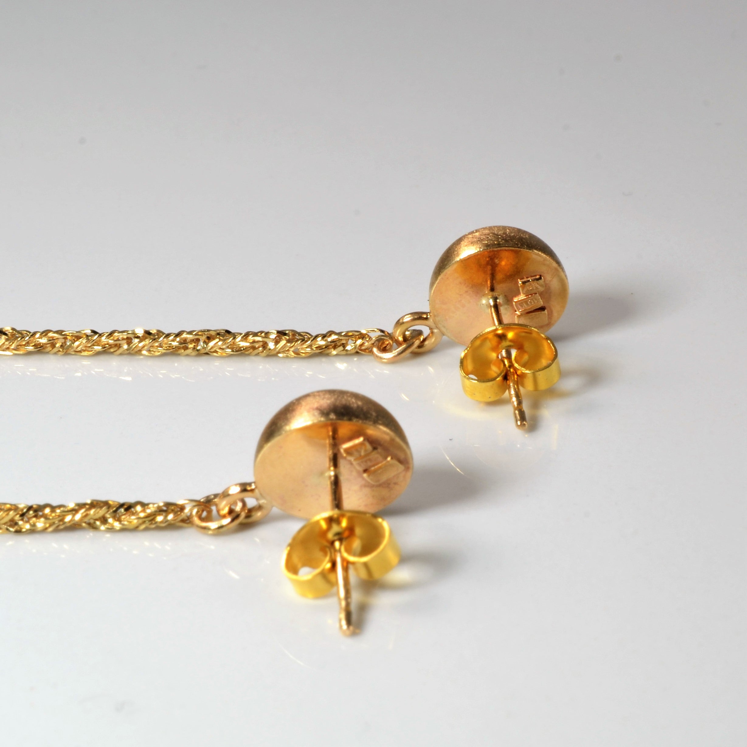 Yellow Gold Hanging Bell Earrings |