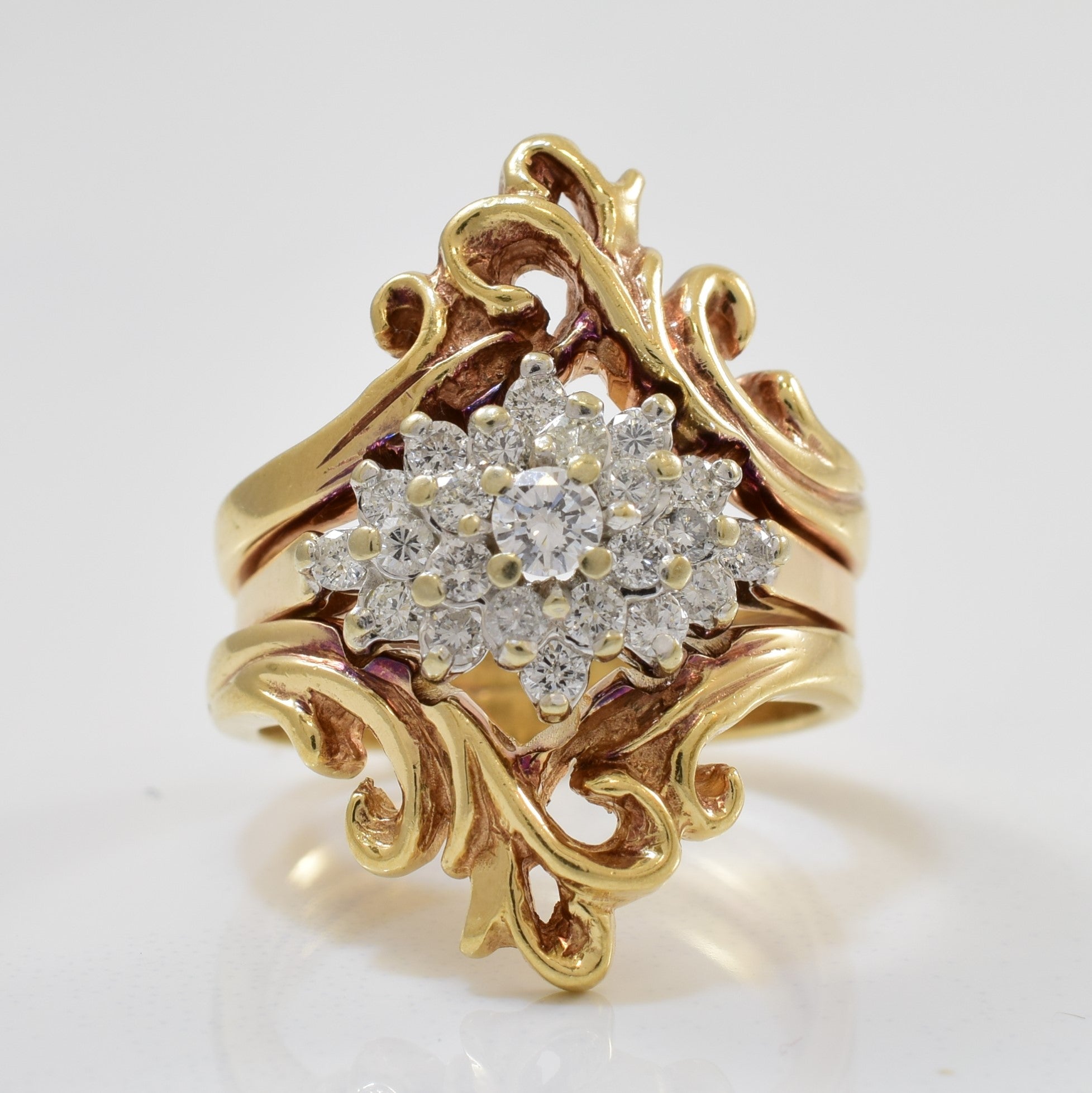 Bague cocktail ornée de diamants | 0,41 ct | Taille 4,5 |