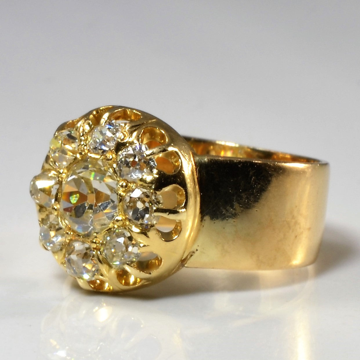 Old Mine Cut Diamond Halo Ring | 1.14ctw | SZ 5.75 |