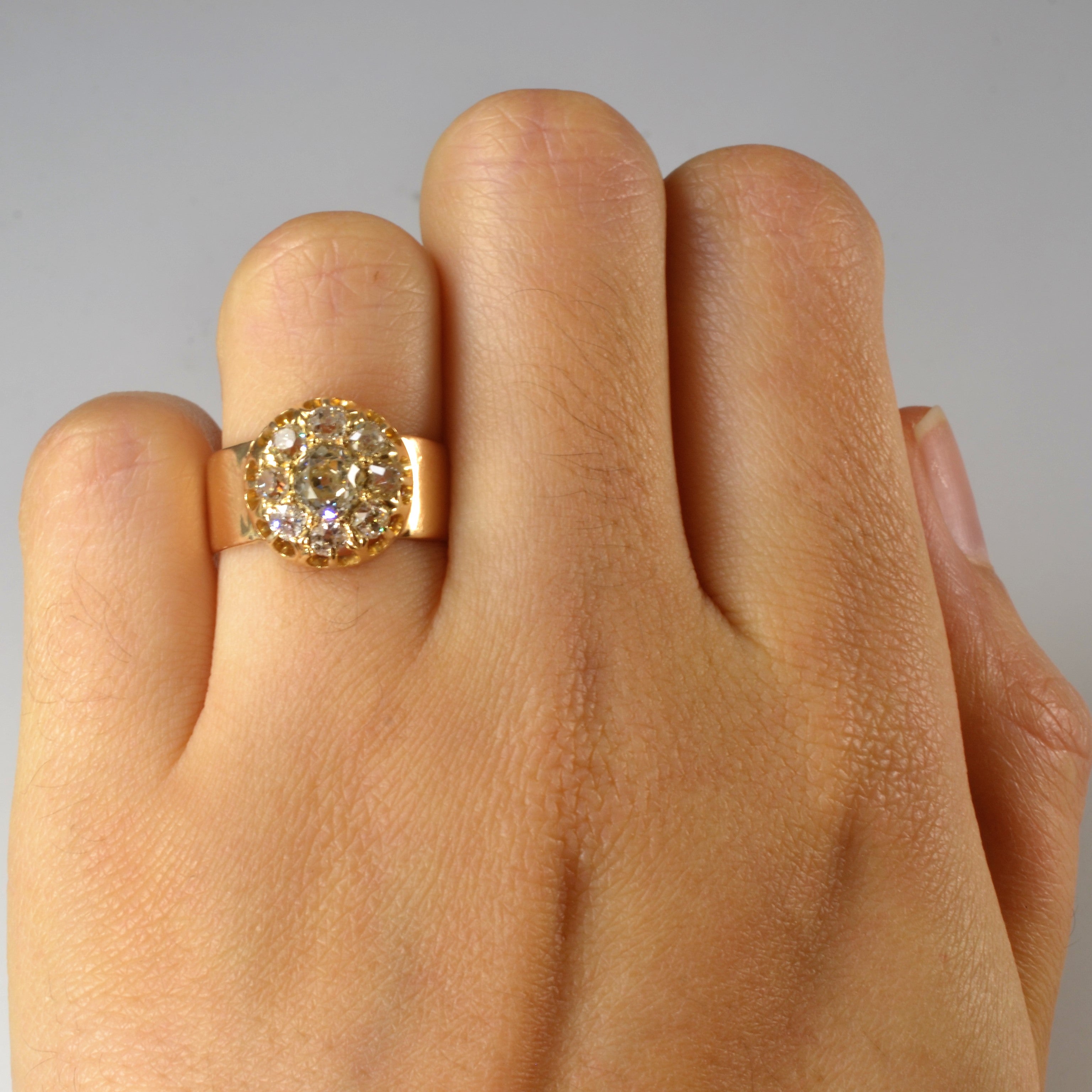 Old Mine Cut Diamond Halo Ring | 1.14ctw | SZ 5.75 |