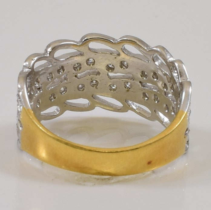 Two Tone Diamond Milgrain Ring | 0.32ctw | SZ 5.75 |
