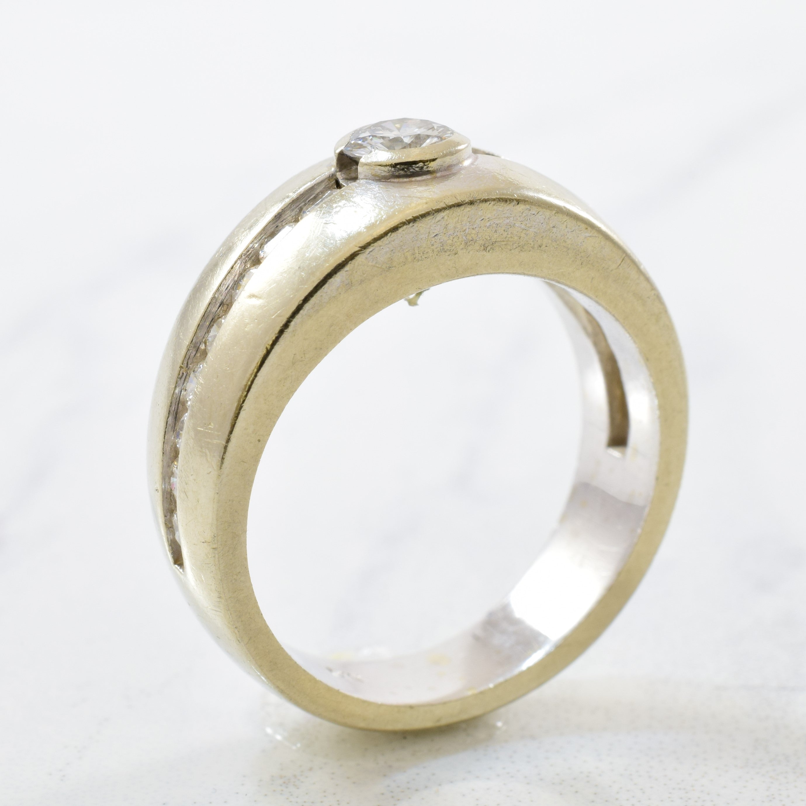 Semi Bezel Set Diamond Engagement Ring | 0.53ctw | SZ 6.5 |