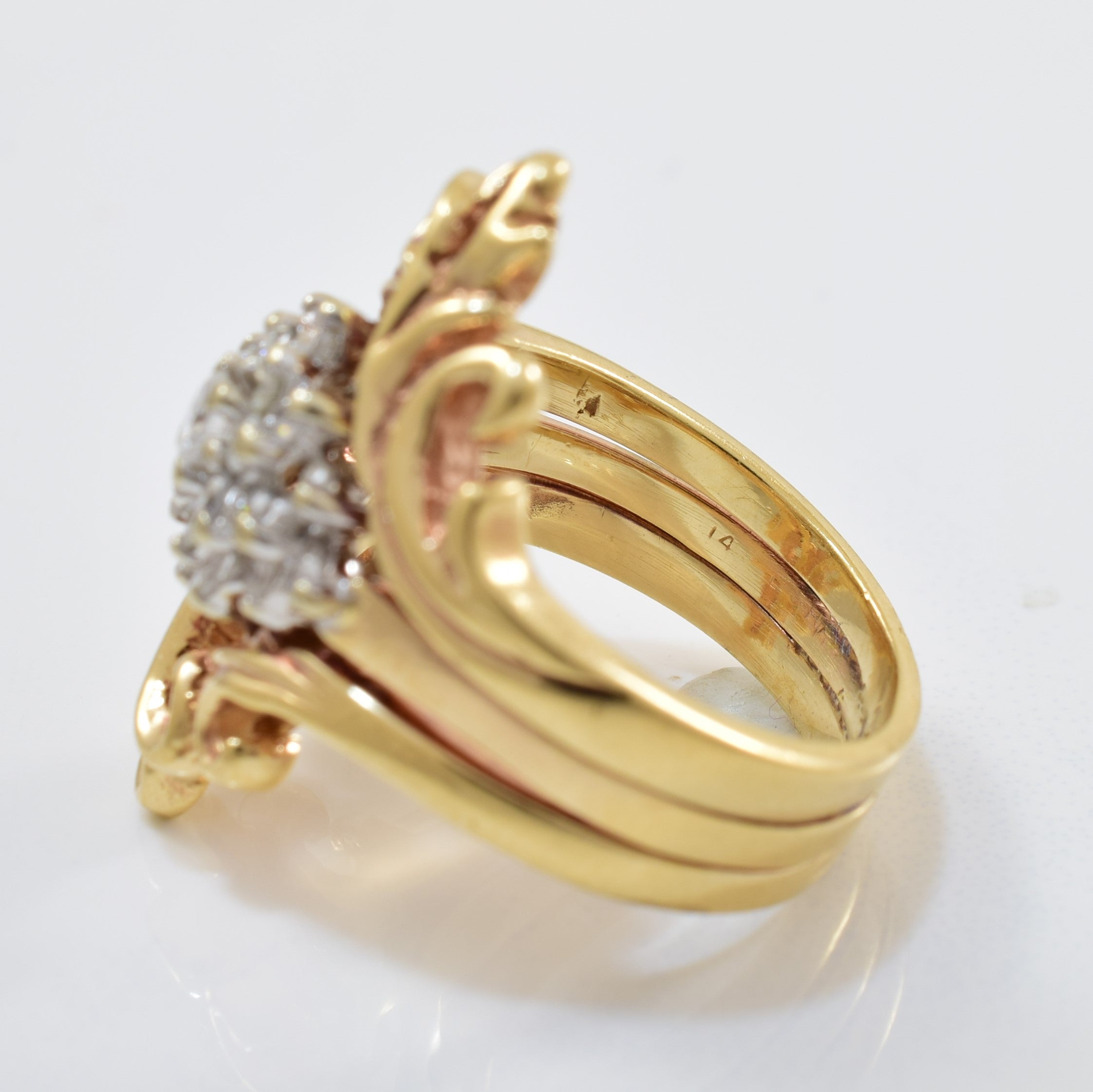 Bague cocktail ornée de diamants | 0,41 ct | Taille 4,5 |