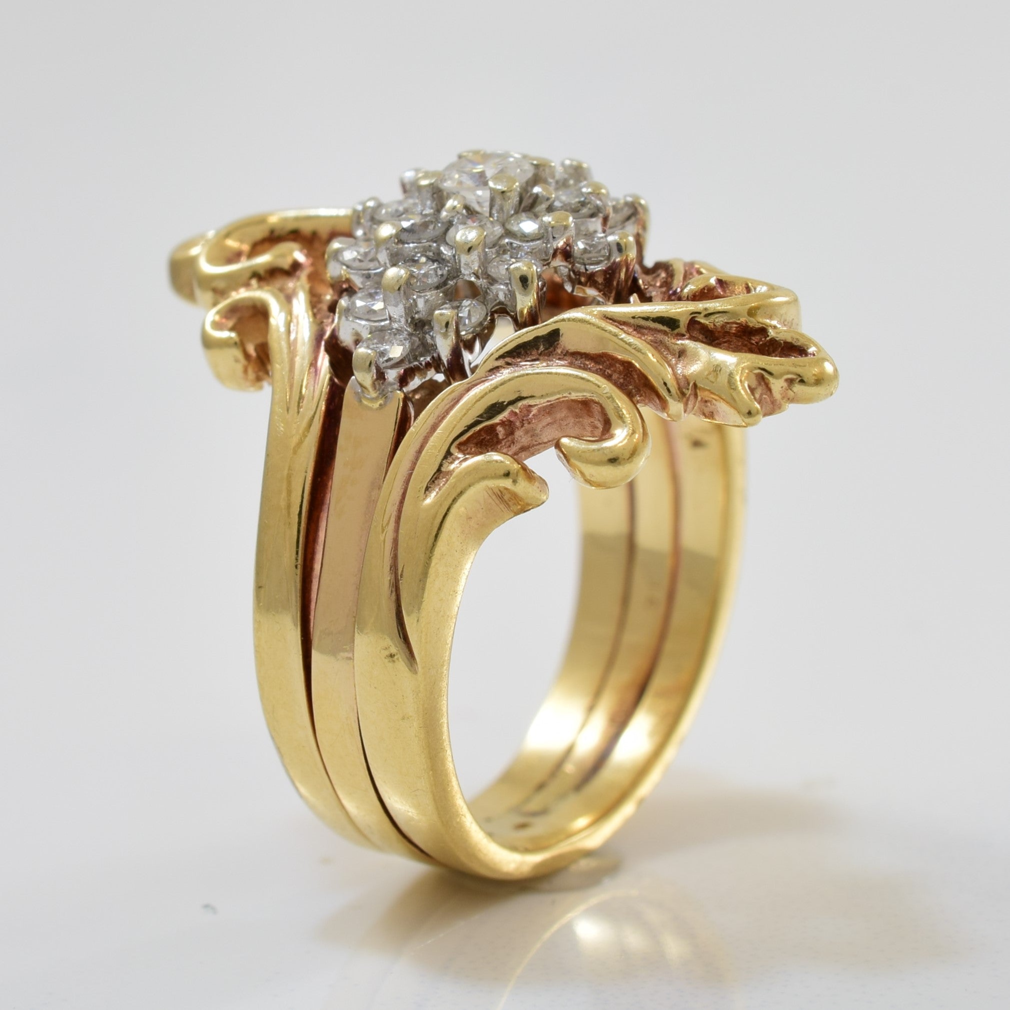 Bague cocktail ornée de diamants | 0,41 ct | Taille 4,5 |