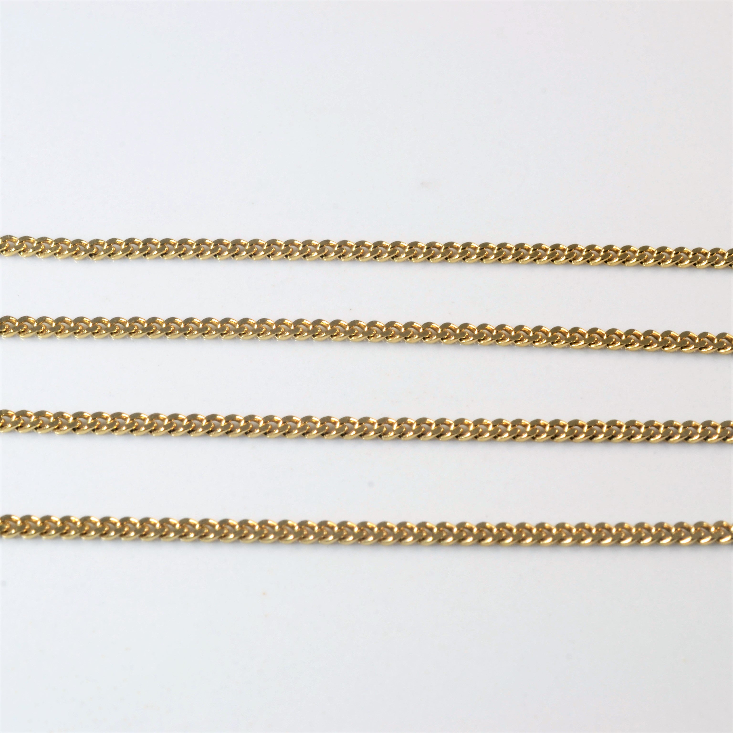 Chaîne gourmette en or jaune 10 carats | 20 pouces |