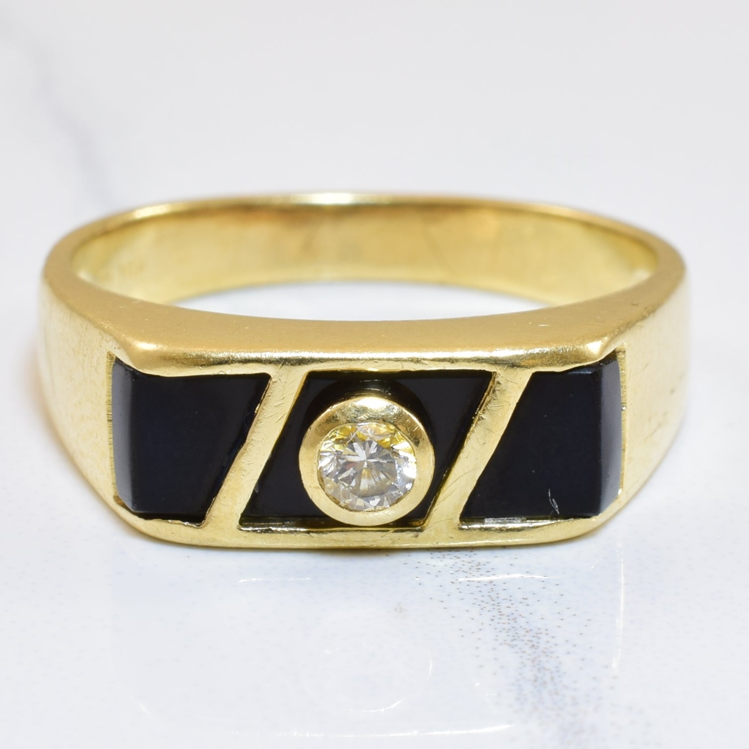 Onyx & Diamond Ring | 1.86ct, 0.10ct | SZ 7.75 |