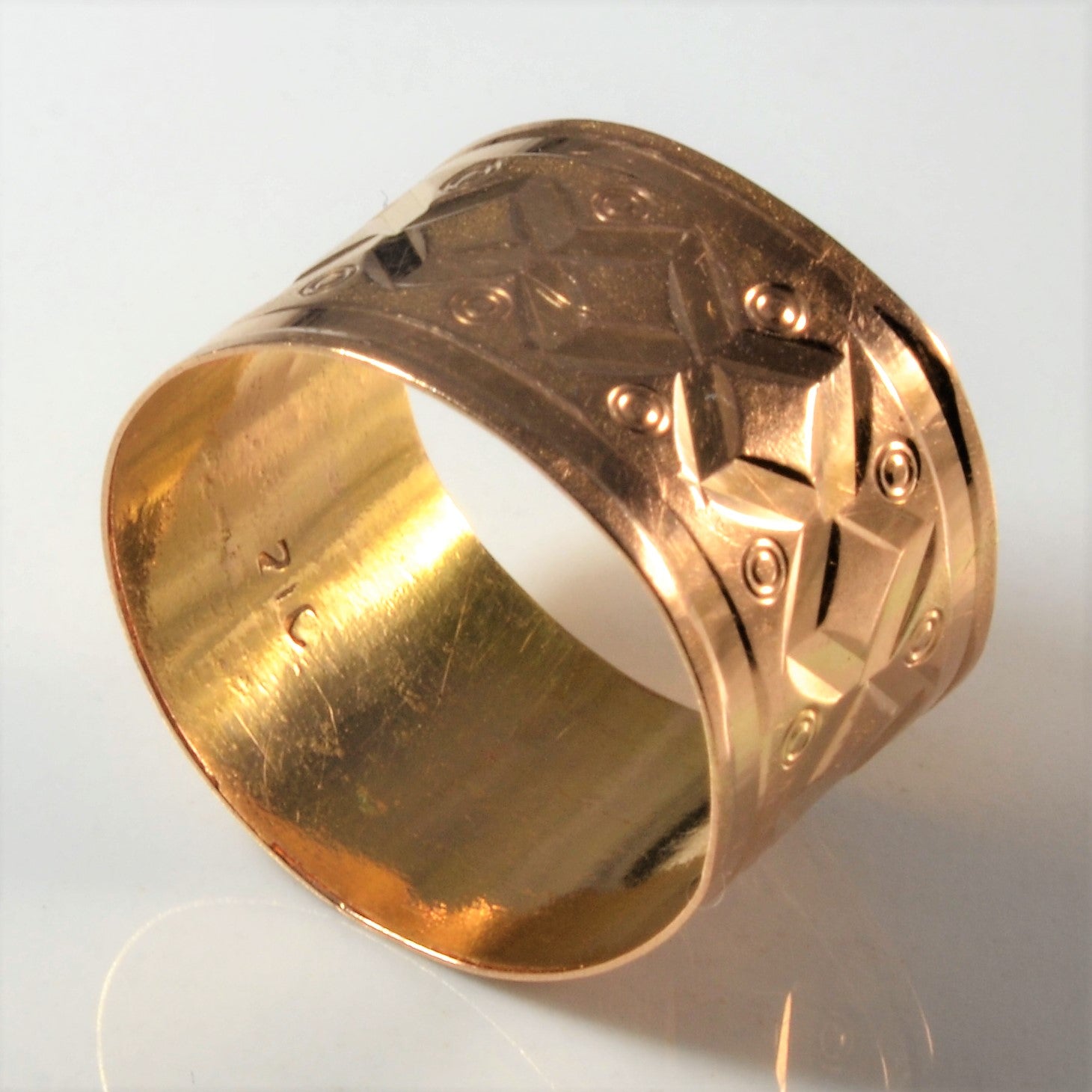 Textured 21K Gold Band | SZ 8|