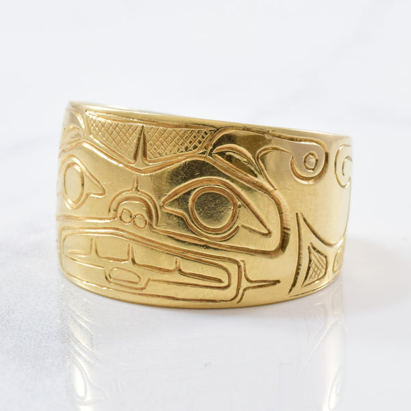 Indigenous Bear Art Tapered Ring | SZ 9 |
