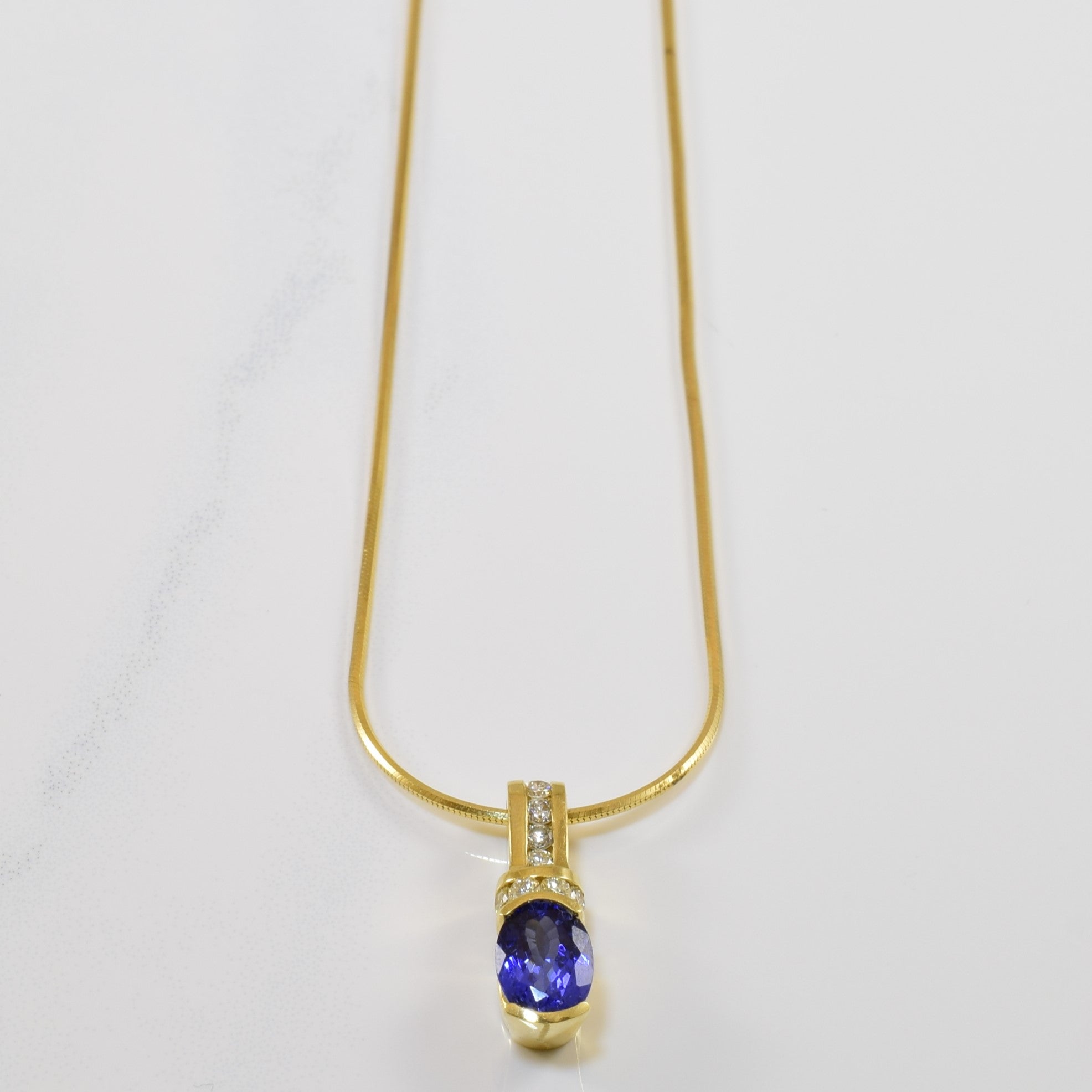 Tanzanite & Diamond Necklace | 1.25ct, 0.20ctw | 18" |