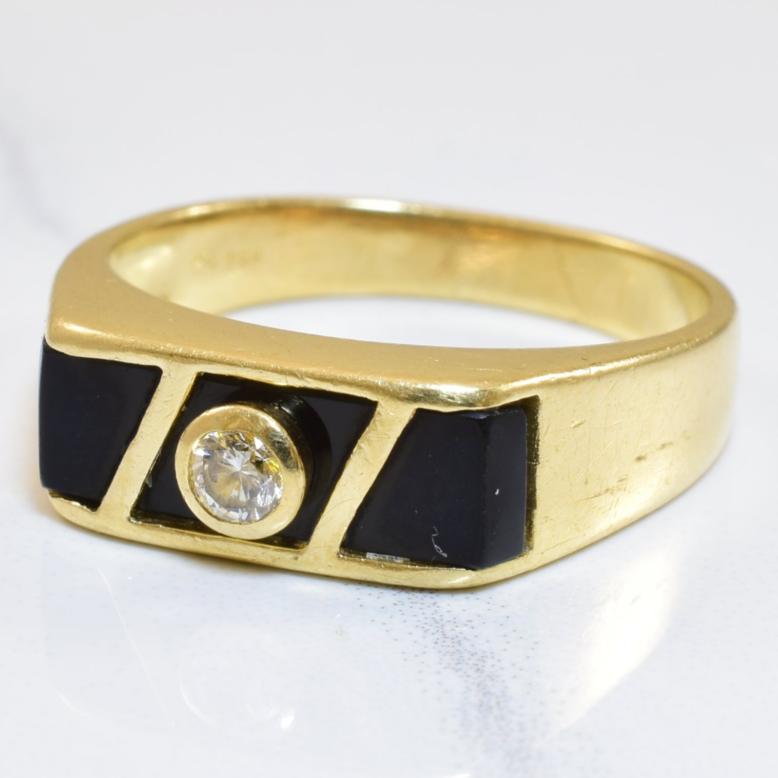 Onyx & Diamond Ring | 1.86ct, 0.10ct | SZ 7.75 |