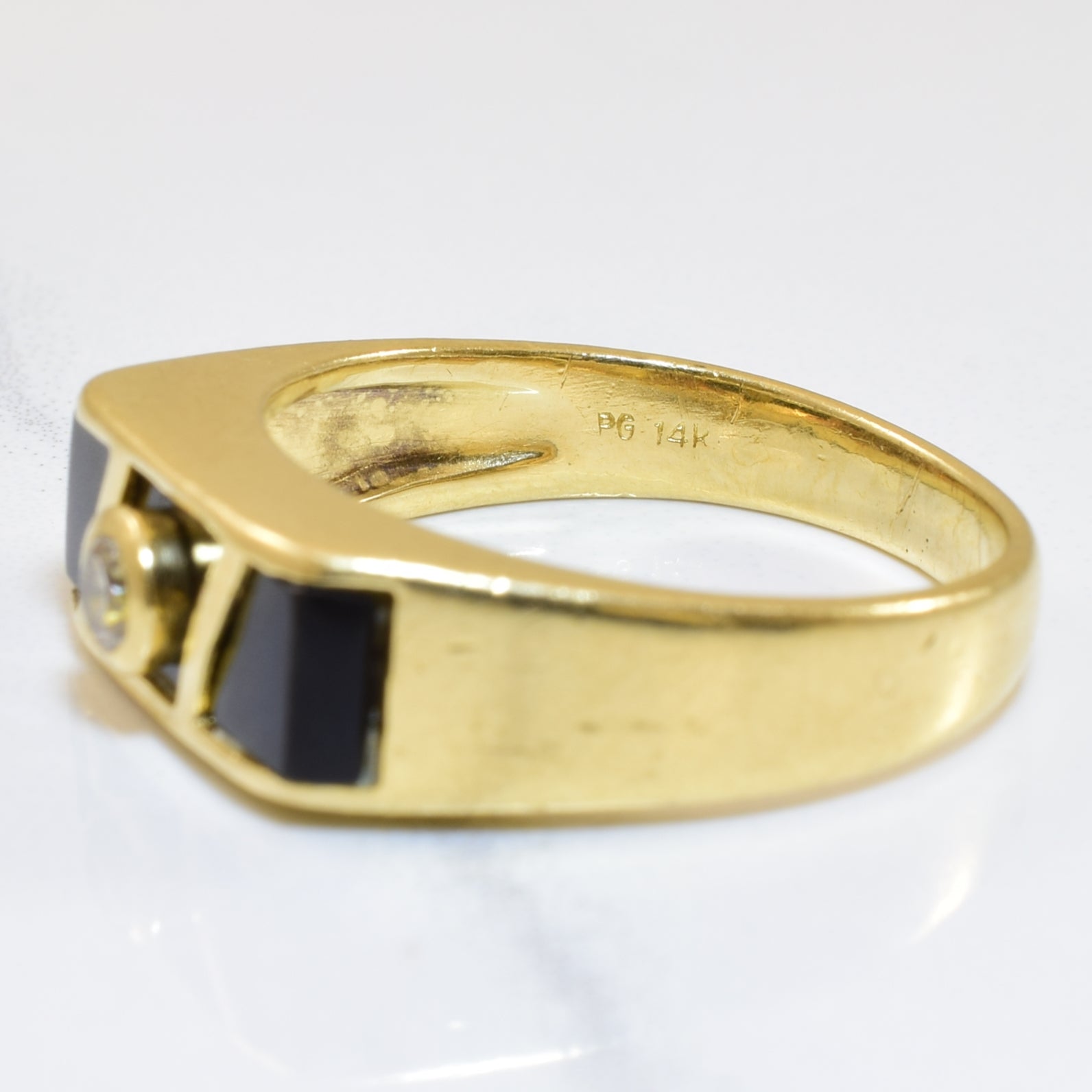 Onyx & Diamond Ring | 1.86ct, 0.10ct | SZ 7.75 |