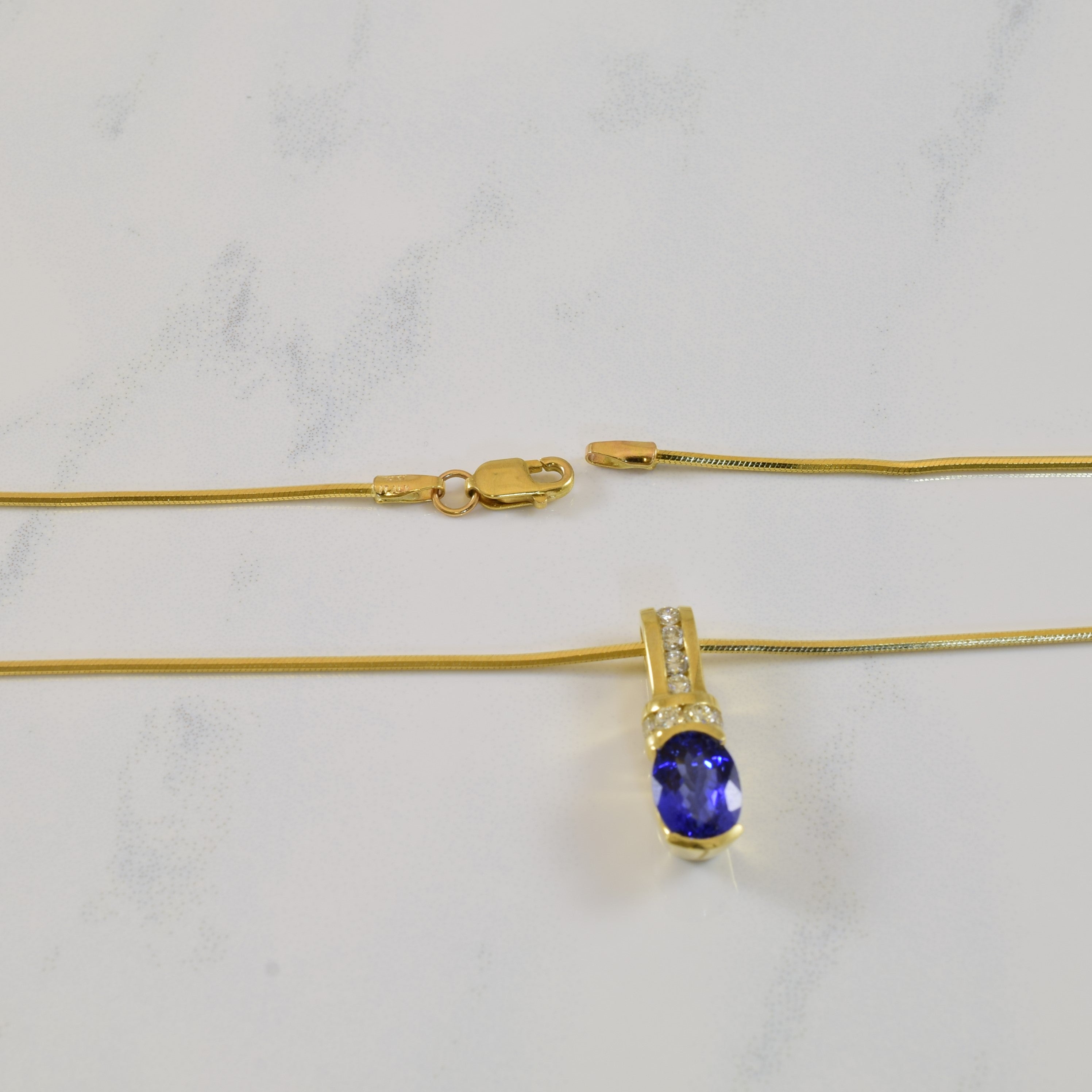 Tanzanite & Diamond Necklace | 1.25ct, 0.20ctw | 18" |