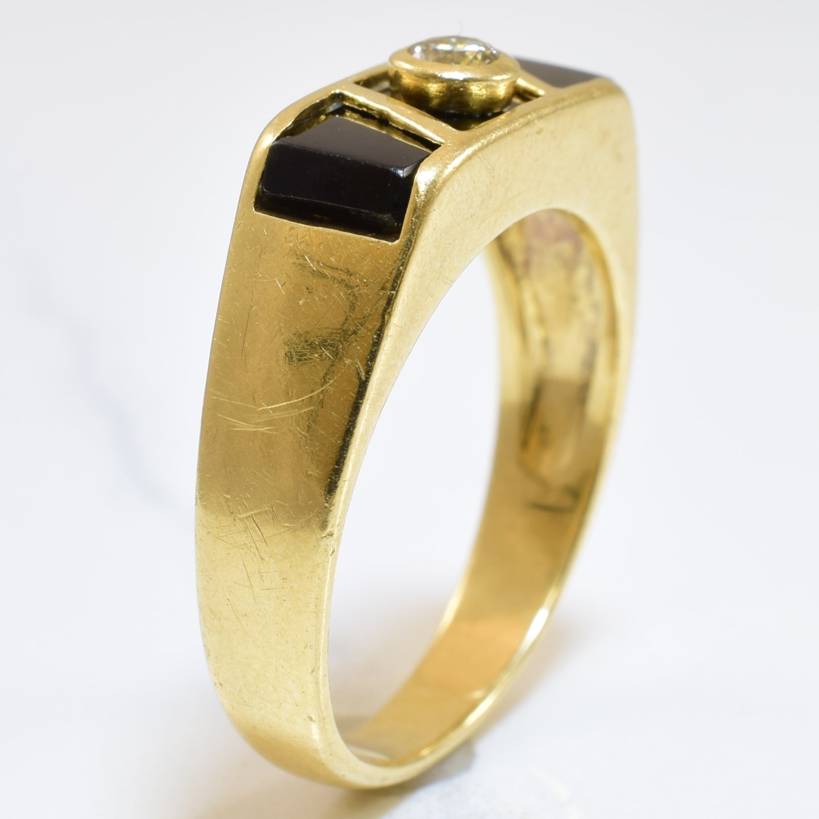 Onyx & Diamond Ring | 1.86ct, 0.10ct | SZ 7.75 |